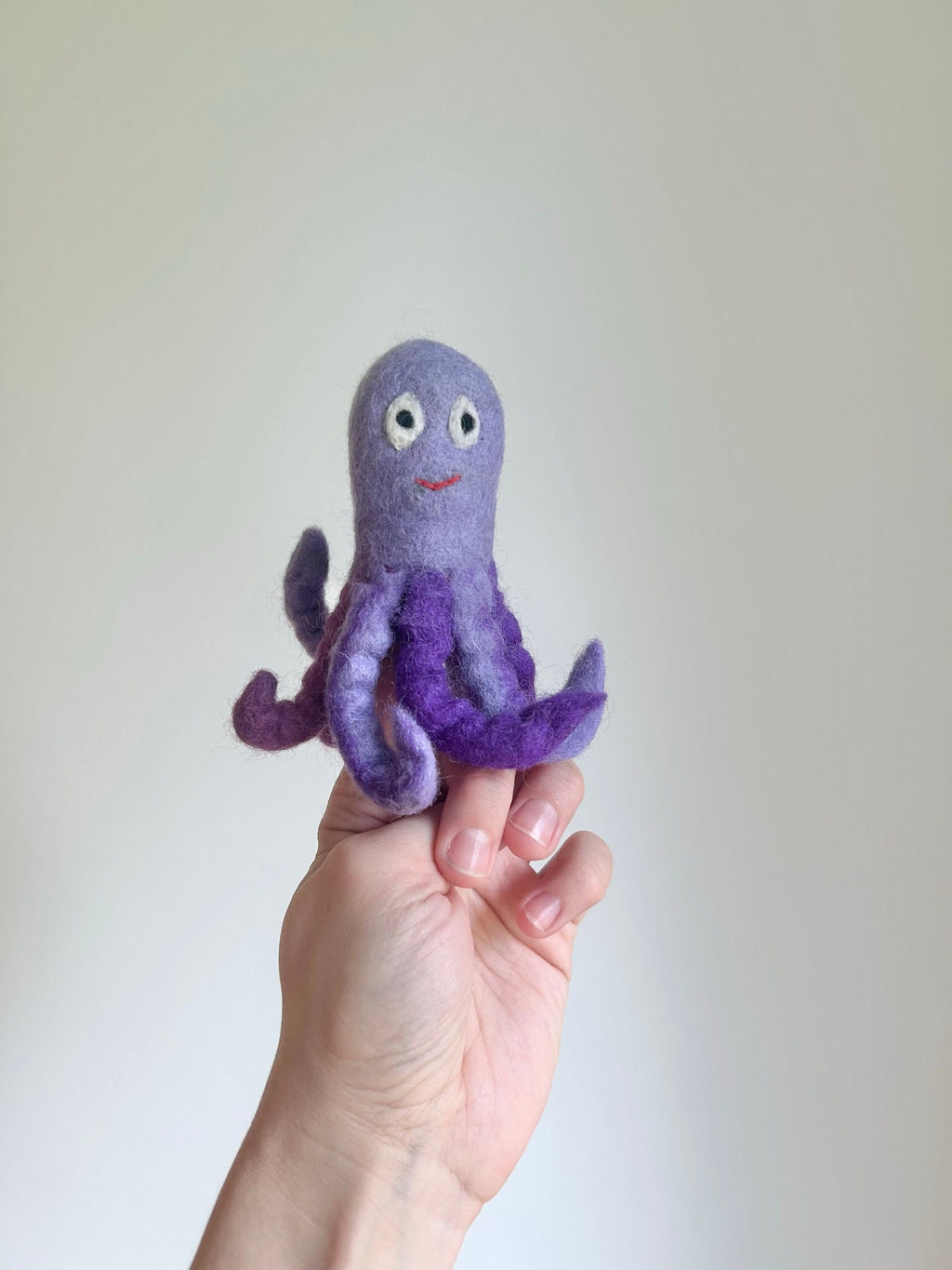 Niedliche Fingerpuppe Tintenfisch aus Filz I Fingerspiel Krake I Spielzeug Montessori I Geschichten erzählen