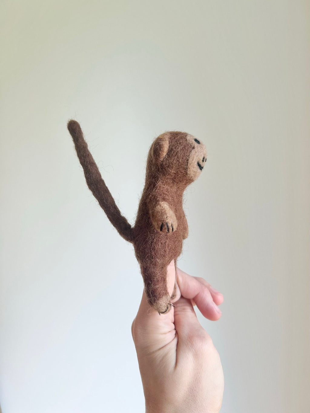 Niedliche Fingerpuppe Affe aus Filz I Fingerspiel I Wildtiere I Spielzeug Montessori I Geschichten erzählen I Dschungel