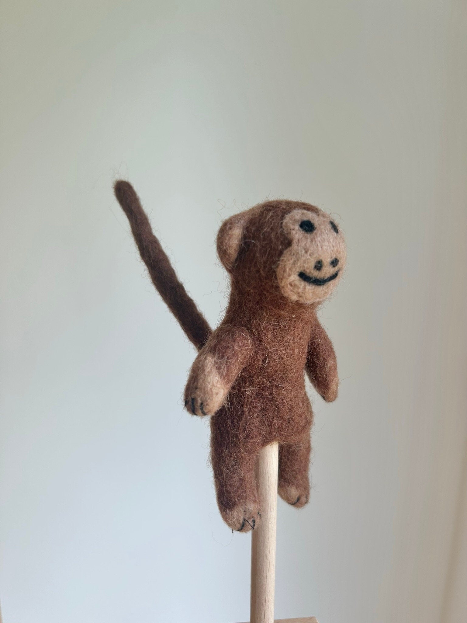 Niedliche Fingerpuppe Affe aus Filz I Fingerspiel I Wildtiere I Spielzeug Montessori I Geschichten erzählen I Dschungel