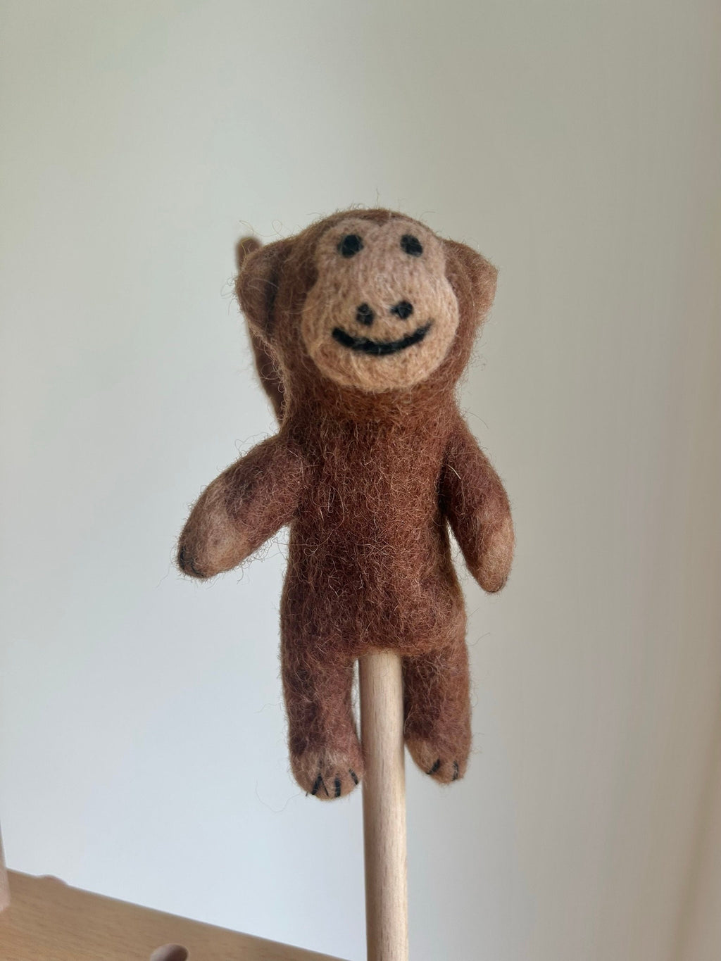 Niedliche Fingerpuppe Affe aus Filz I Fingerspiel I Wildtiere I Spielzeug Montessori I Geschichten erzählen I Dschungel