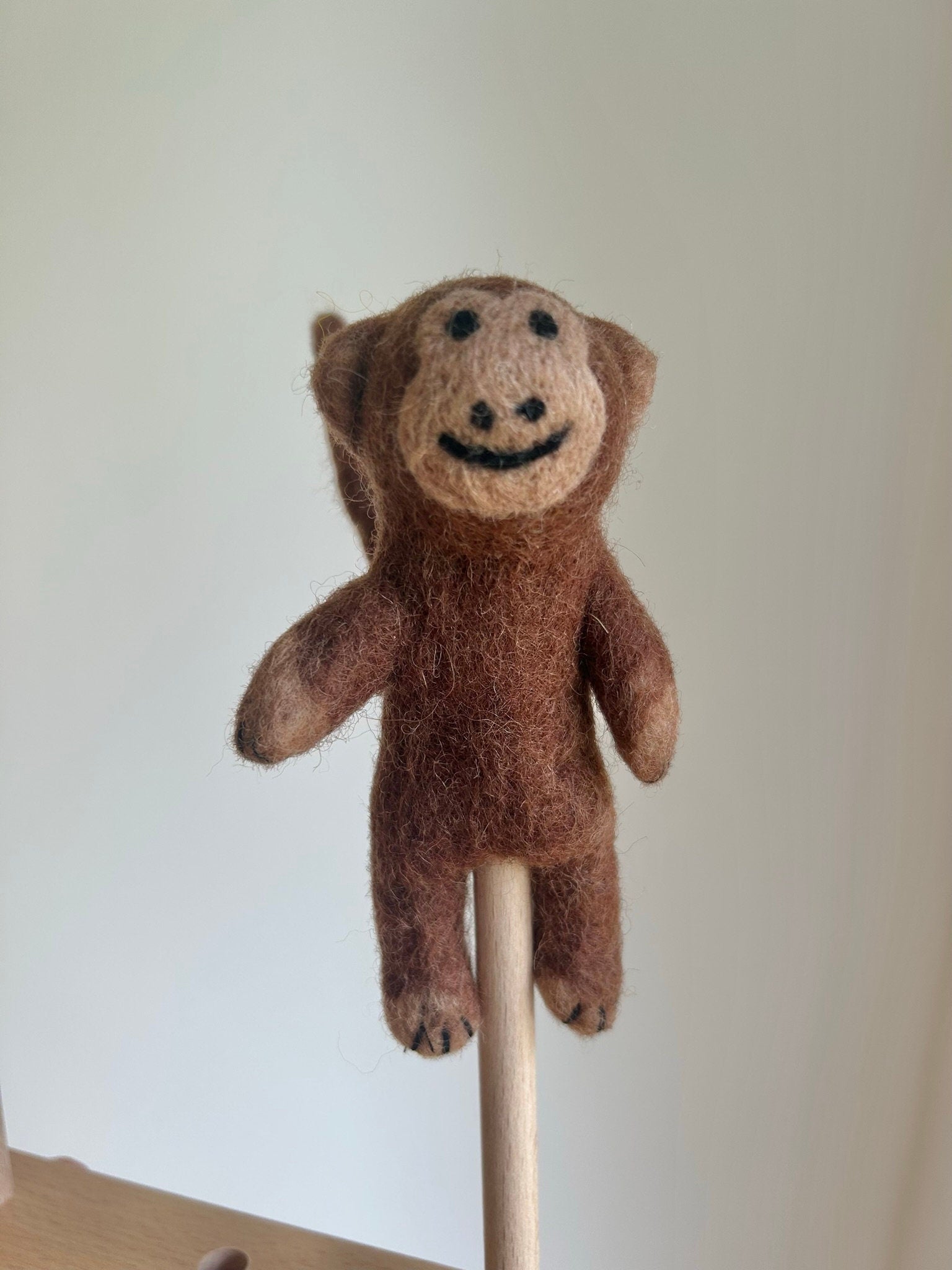 Niedliche Fingerpuppe Affe aus Filz I Fingerspiel I Wildtiere I Spielzeug Montessori I Geschichten erzählen I Dschungel