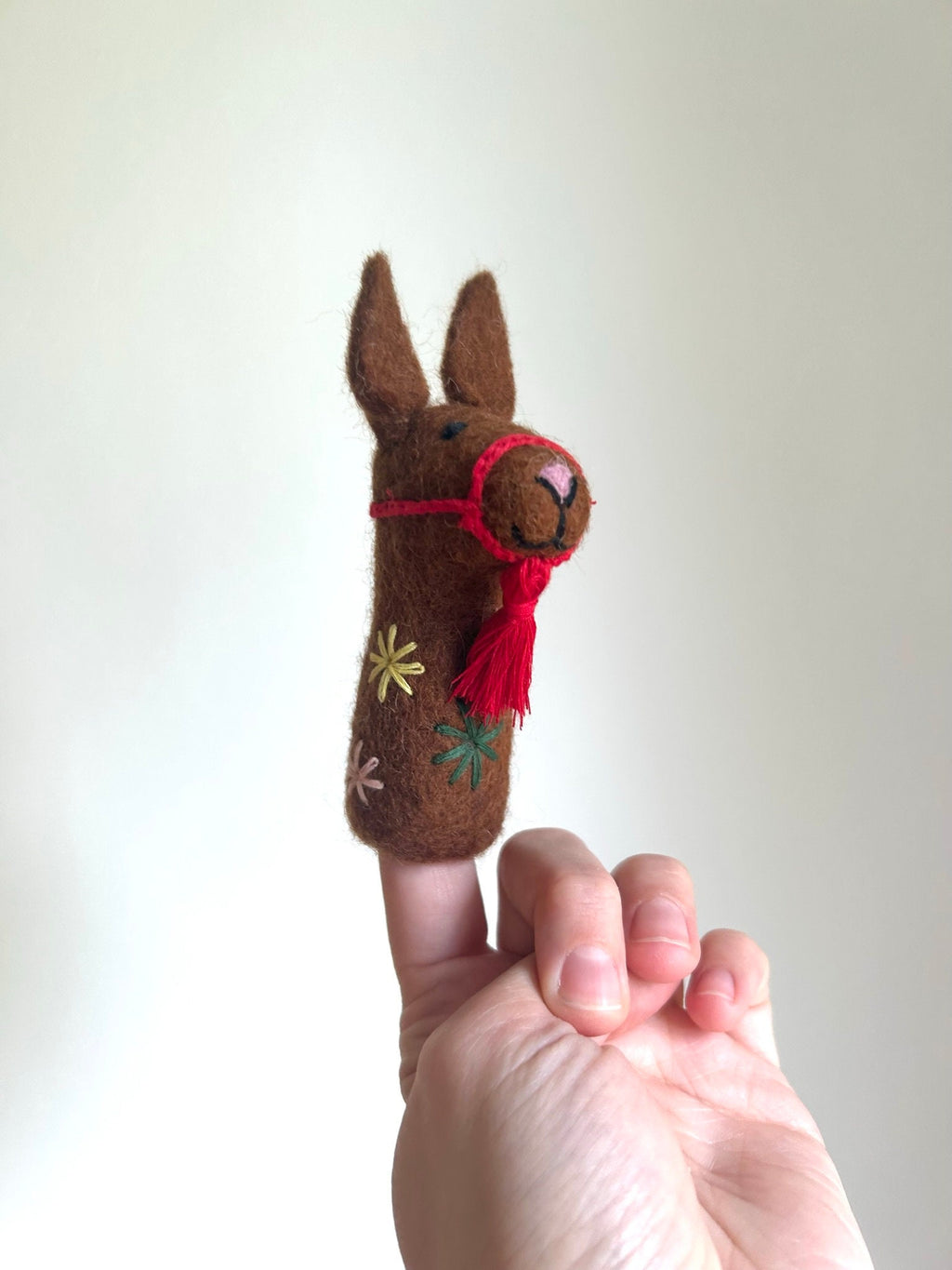 Niedliche Fingerpuppe Lama aus Filz I Fingerspiel I Spielzeug Montessori I Geschichten erzählen I Lama zum Spielen