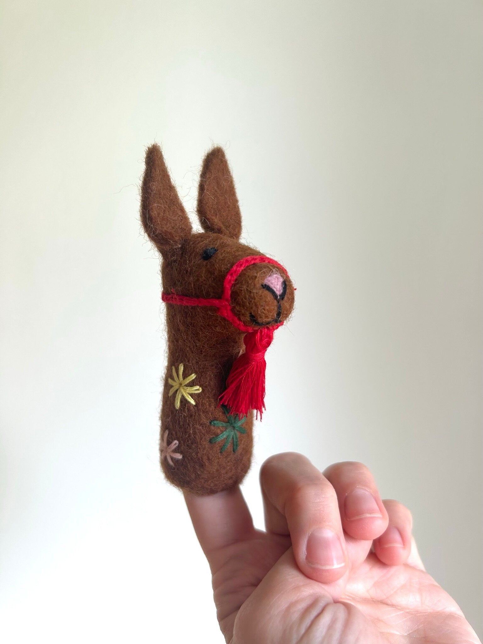 Niedliche Fingerpuppe Lama aus Filz I Fingerspiel I Spielzeug Montessori I Geschichten erzählen I Lama zum Spielen
