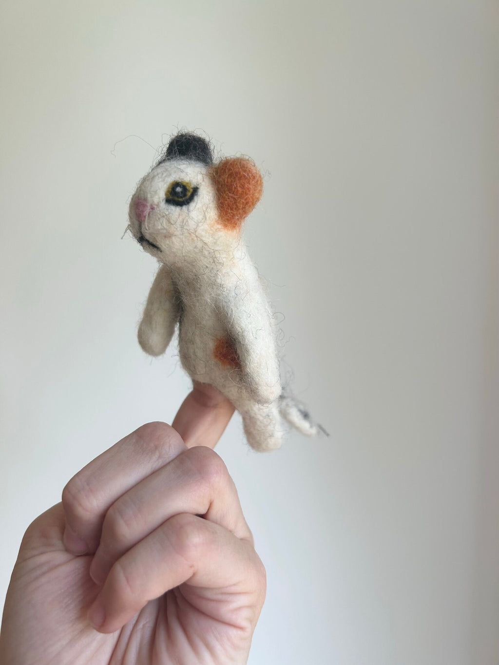 Niedliche Fingerpuppe Katze bunt aus Filz I Fingerspiel I Bauernhoftier I Haustiere I Spielzeug Montessori I Geschichten erzählen I Katzen