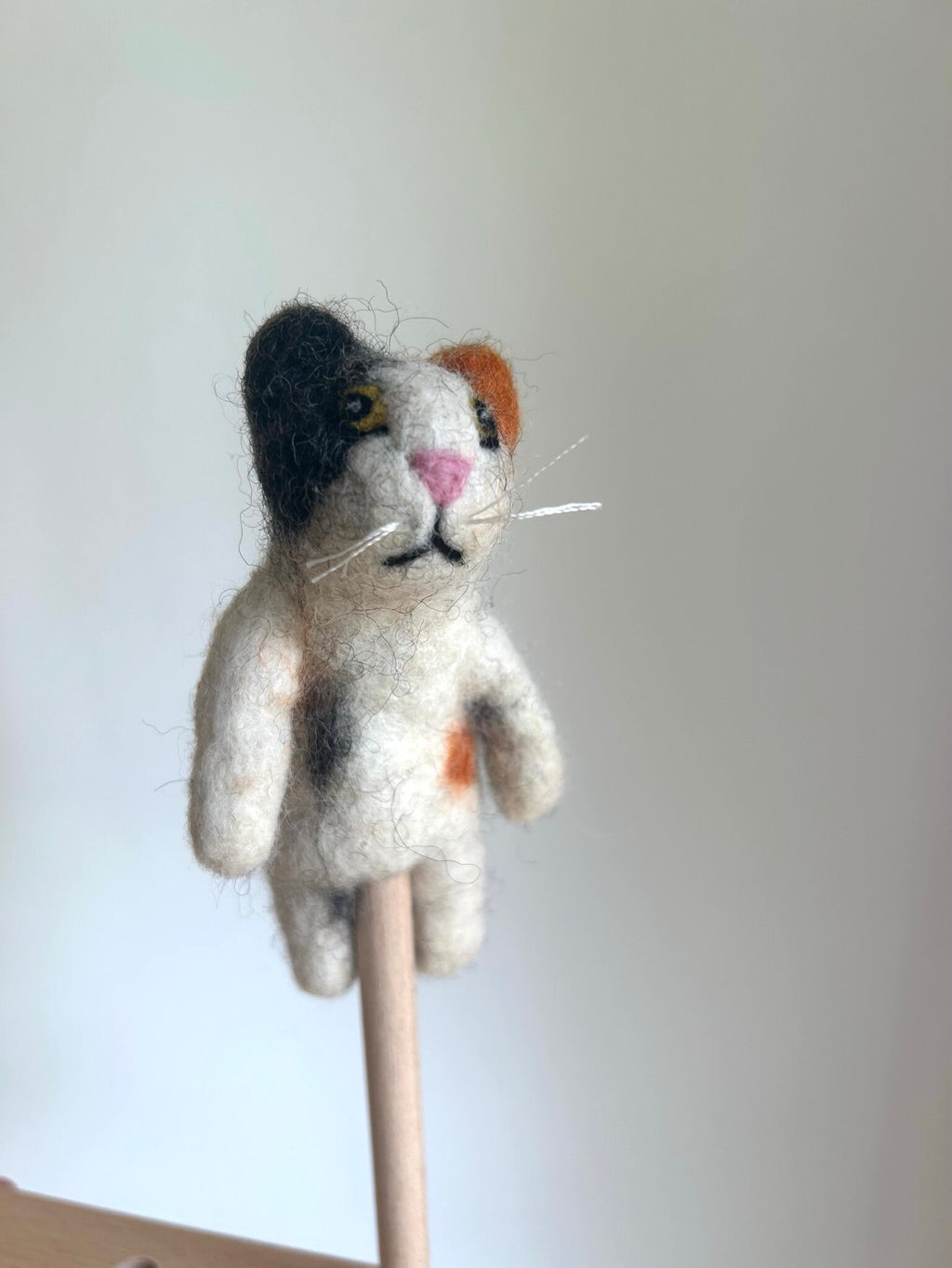 Niedliche Fingerpuppe Katze bunt aus Filz I Fingerspiel I Bauernhoftier I Haustiere I Spielzeug Montessori I Geschichten erzählen I Katzen