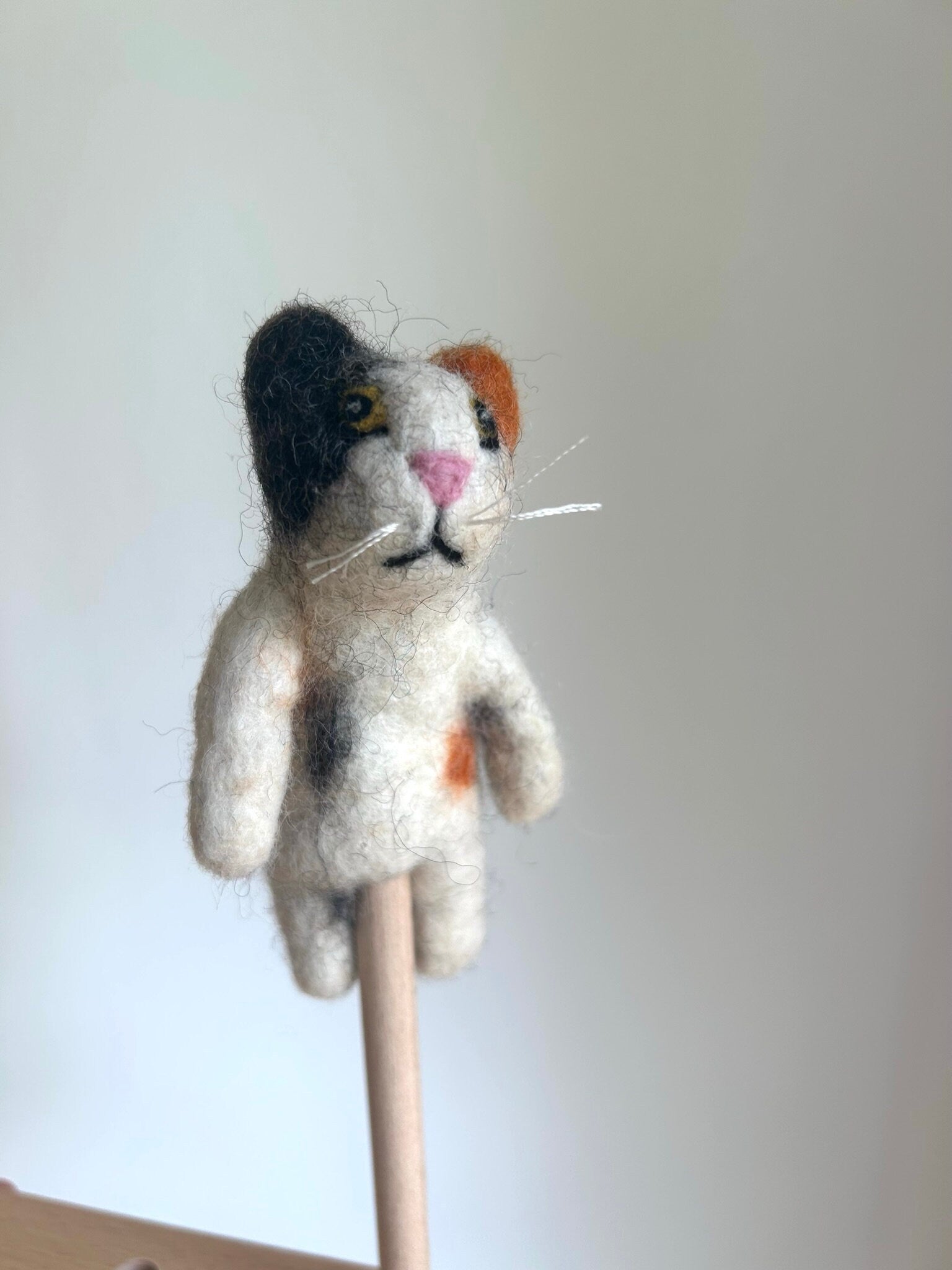 Niedliche Fingerpuppe Katze bunt aus Filz I Fingerspiel I Bauernhoftier I Haustiere I Spielzeug Montessori I Geschichten erzählen I Katzen