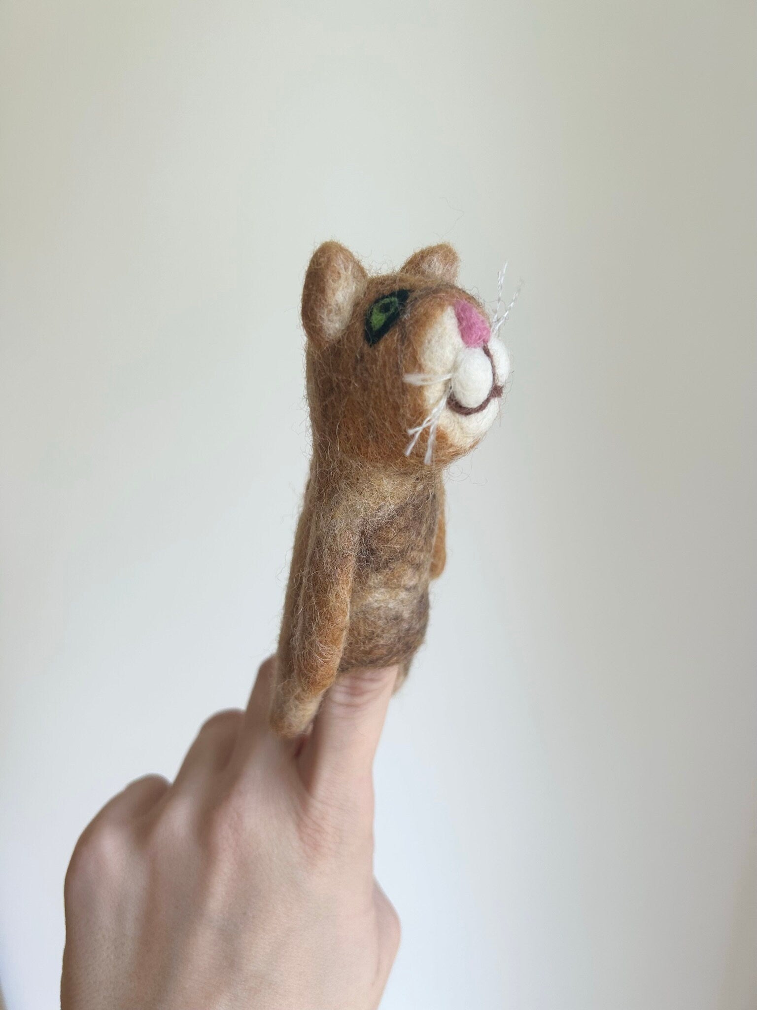 Niedliche Fingerpuppe Katze rot aus Filz I Fingerspiel I Bauernhoftier I Haustiere I Spielzeug Montessori I Geschichten erzählen I Katzen