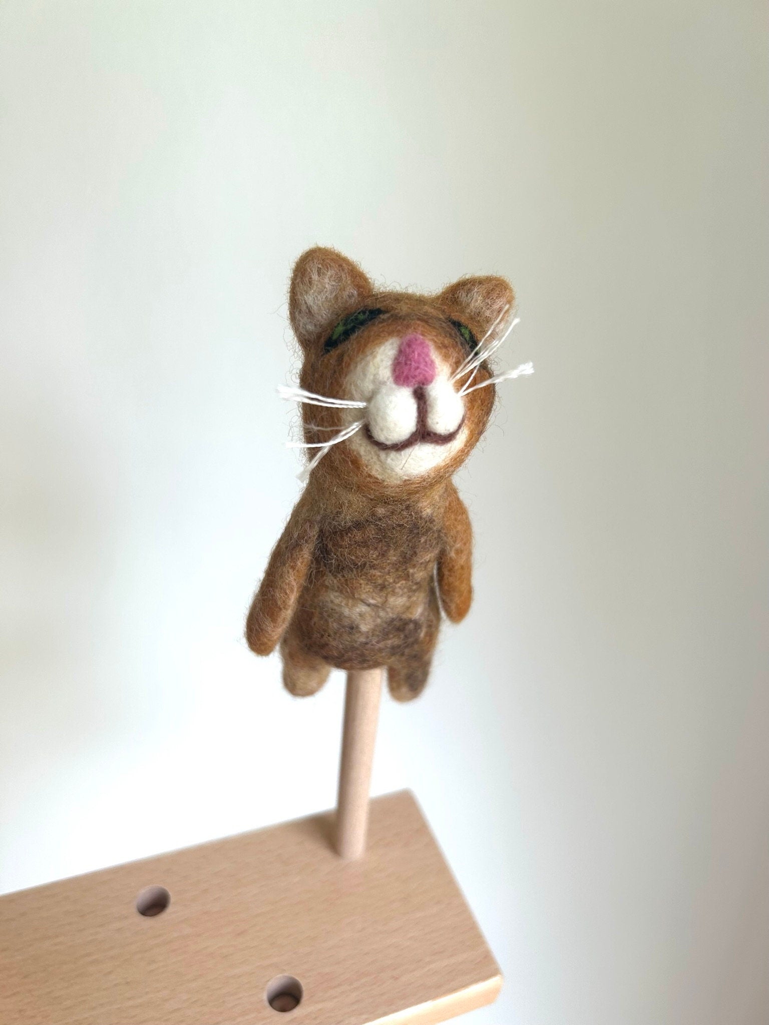 Niedliche Fingerpuppe Katze rot aus Filz I Fingerspiel I Bauernhoftier I Haustiere I Spielzeug Montessori I Geschichten erzählen I Katzen