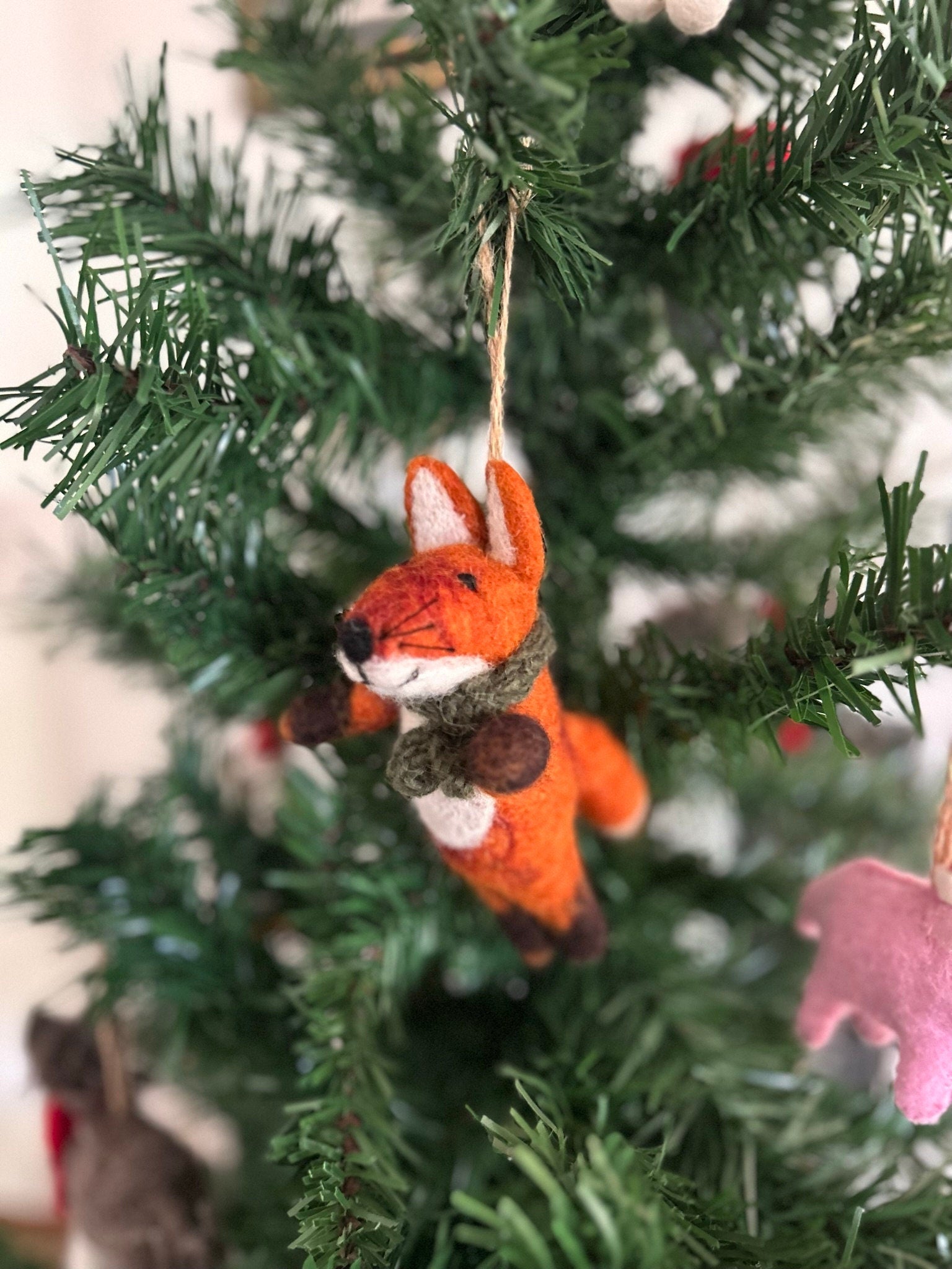 Weihnachtsanhänger Fuchs mit Schal I Christbaumschmuck I Weihnachtsdeko I Winter I Weihnachtsbaum I Fuchs aus Filz