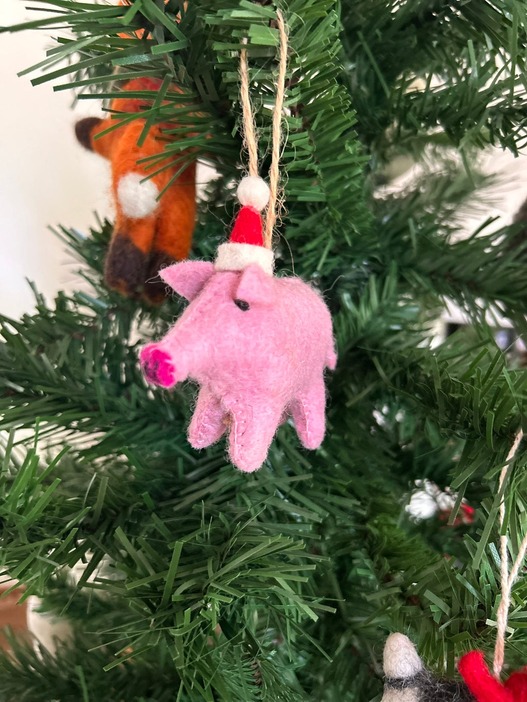 Weihnachtsanhänger Schwein I Christbaumschmuck I Weihnachtsdeko I Winter I Weihnachtsbaum I Weihnachtsschwein I Filz Deko Weihnachten