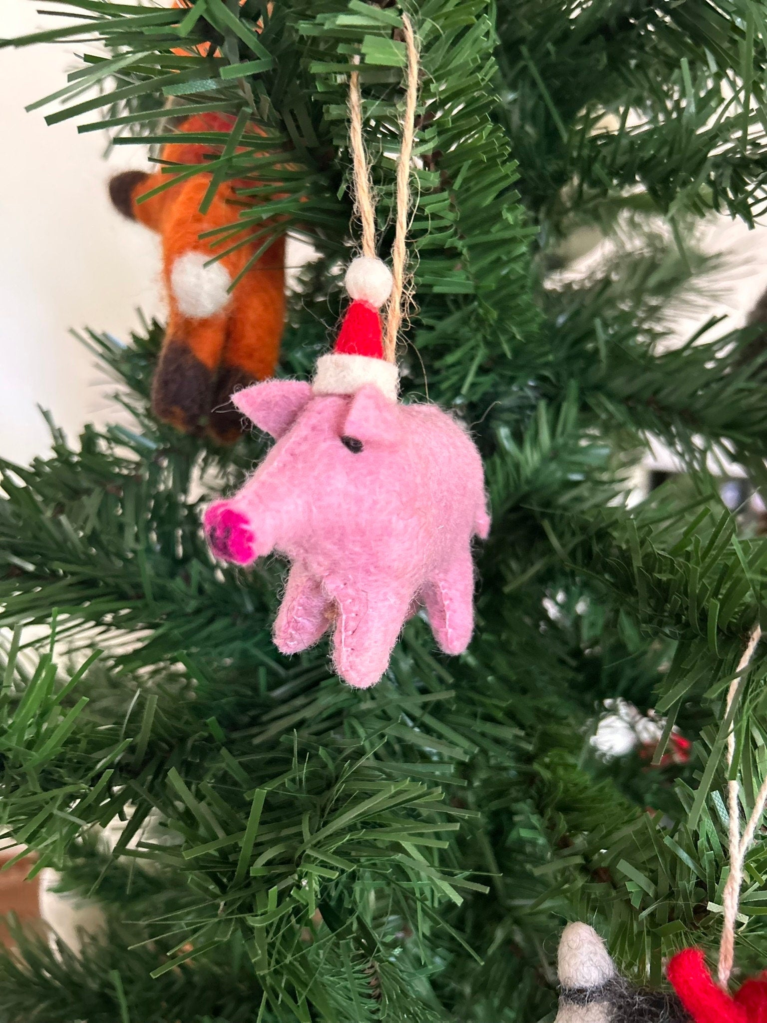 Weihnachtsanhänger Schwein I Christbaumschmuck I Weihnachtsdeko I Winter I Weihnachtsbaum I Weihnachtsschwein I Filz Deko Weihnachten