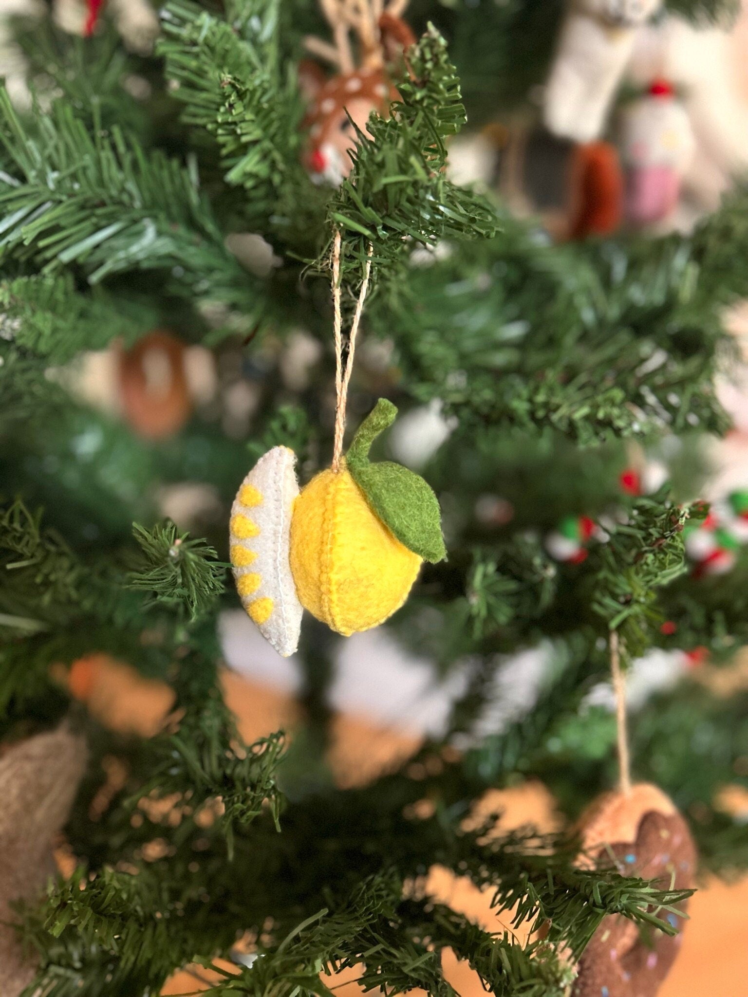 Weihnachtsanhänger Zitrone I Christbaumschmuck I Weihnachtsdeko I Winter Weihnachtsbaum I Weihnachtsobst I Zitrone Deko I Gelbe Kugel