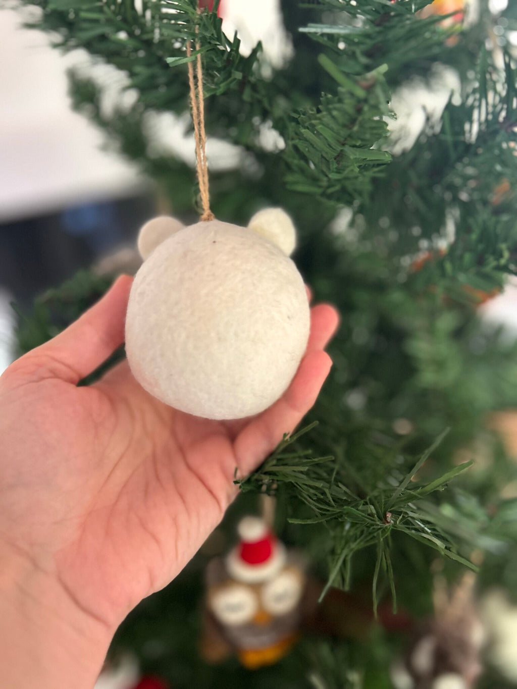 Weihnachtskugel Eisbär handgemacht I Weihnachtsdeko I Christmas I Kugeln handgemacht I Weihnachtsschmuck I Christbaumkugel Filz I