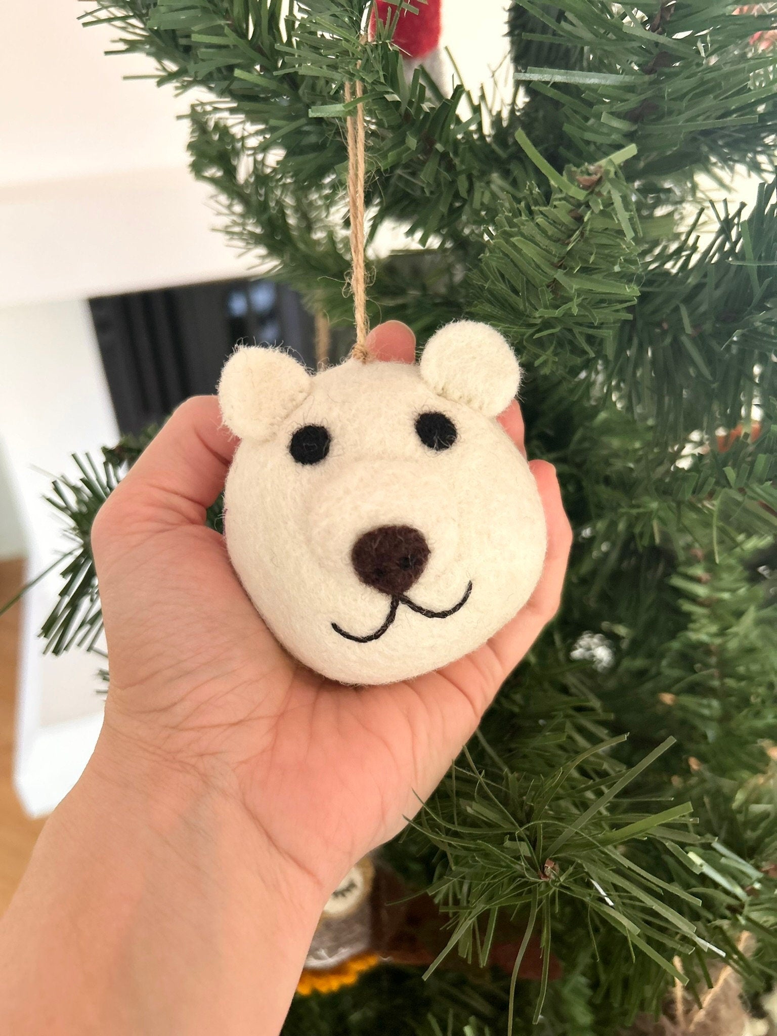 Weihnachtskugel Eisbär handgemacht I Weihnachtsdeko I Christmas I Kugeln handgemacht I Weihnachtsschmuck I Christbaumkugel Filz I