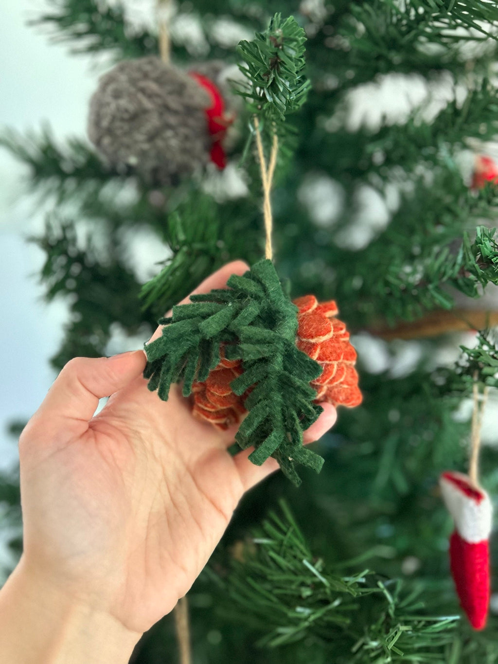 Weihnachtsanhänger Tannenzapfen I Christbaumschmuck I Weihnachtsdeko I Herbstdeko I Winter Weihnachtsbaum I Kiefernzapfen I Walddeko Filz