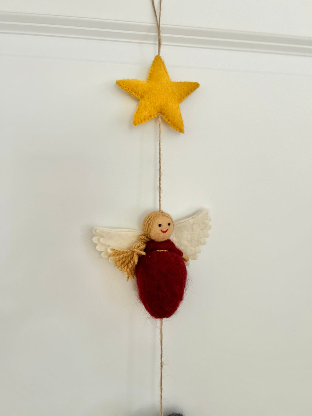 Weihnachtsgirlande Heilige Familie Filz handgemacht I Weihnachtsdeko I Christmas I Maria und Josef I Christuskind I Krippe Filz I Engel Deko