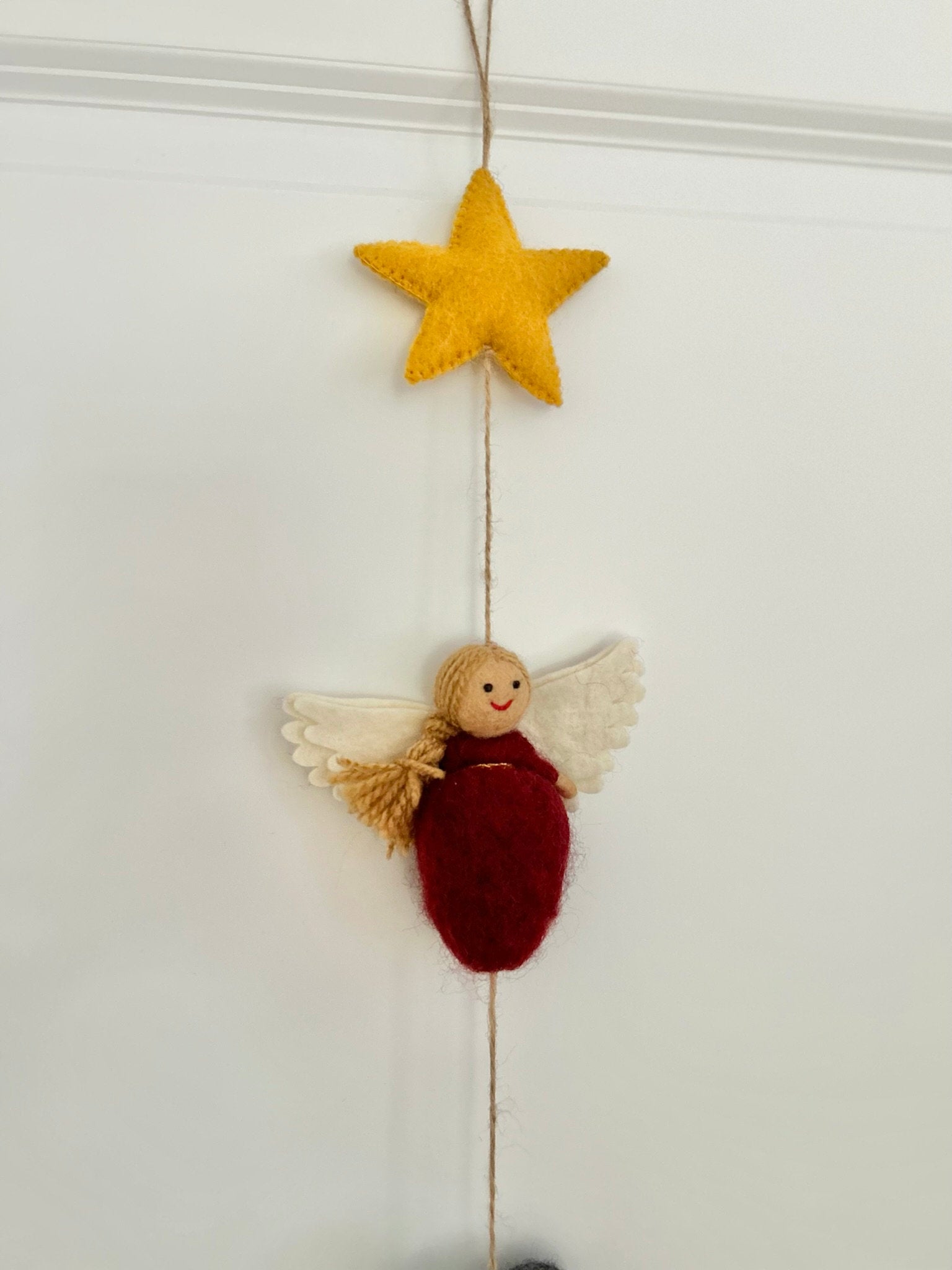 Weihnachtsgirlande Heilige Familie Filz handgemacht I Weihnachtsdeko I Christmas I Maria und Josef I Christuskind I Krippe Filz I Engel Deko