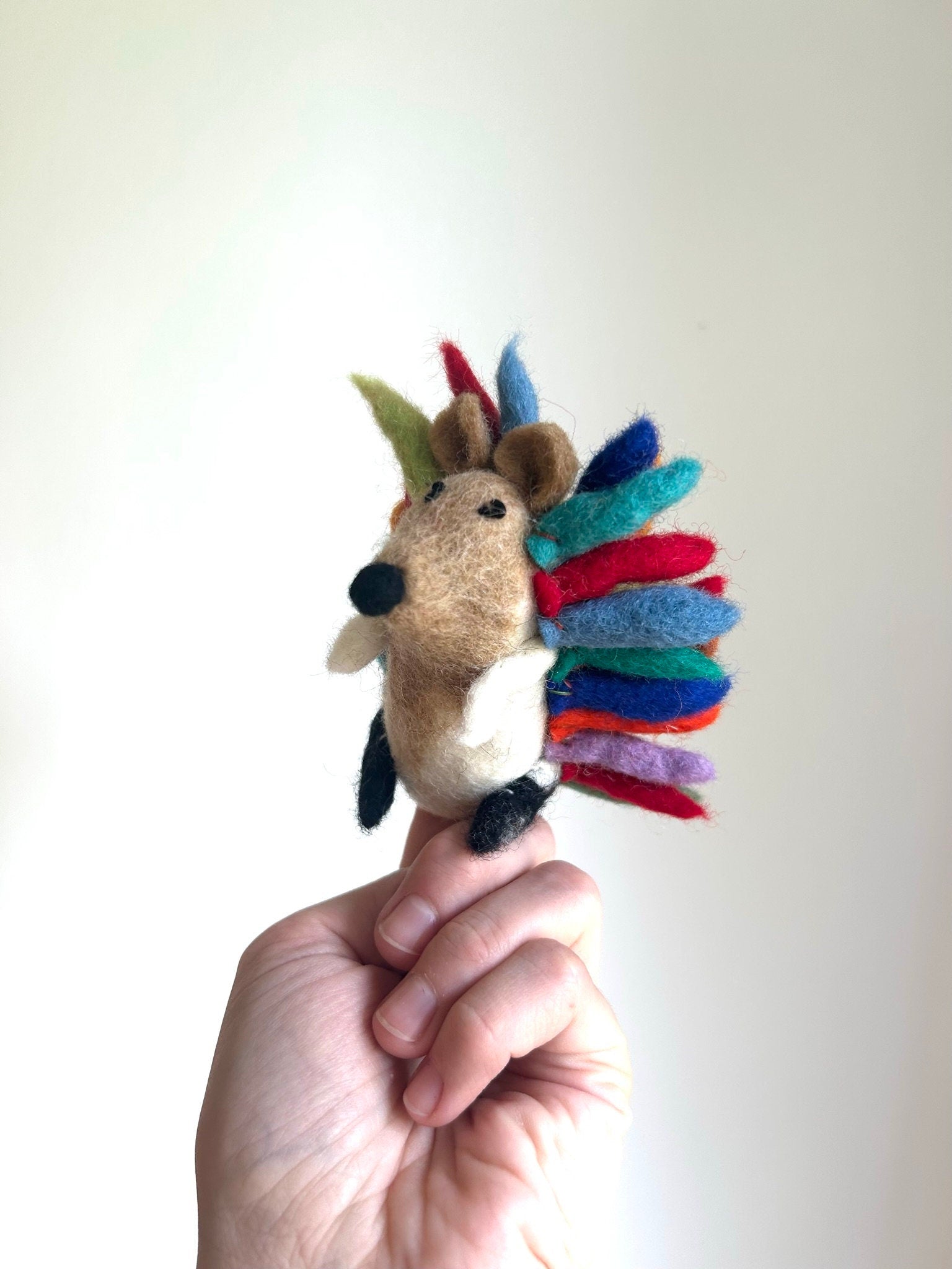 Niedliche Fingerpuppe Igel aus Filz I Fingerspiel I Waldtiere I heimische Tiere I Spielzeug Montessori I Geschichten erzählen