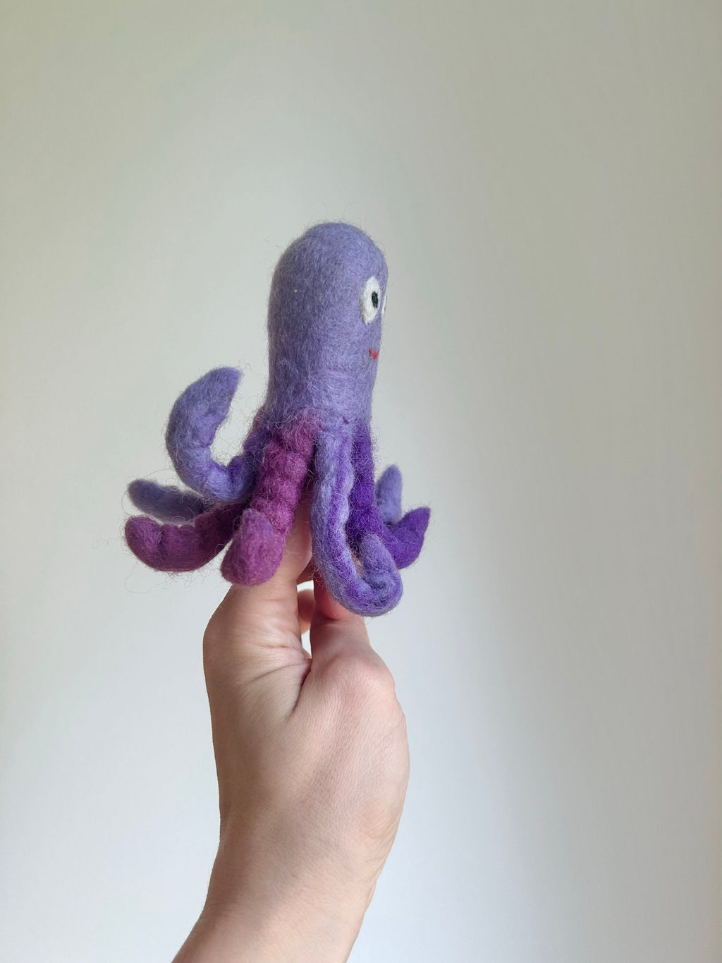 Niedliche Fingerpuppe Tintenfisch aus Filz I Fingerspiel Krake I Spielzeug Montessori I Geschichten erzählen
