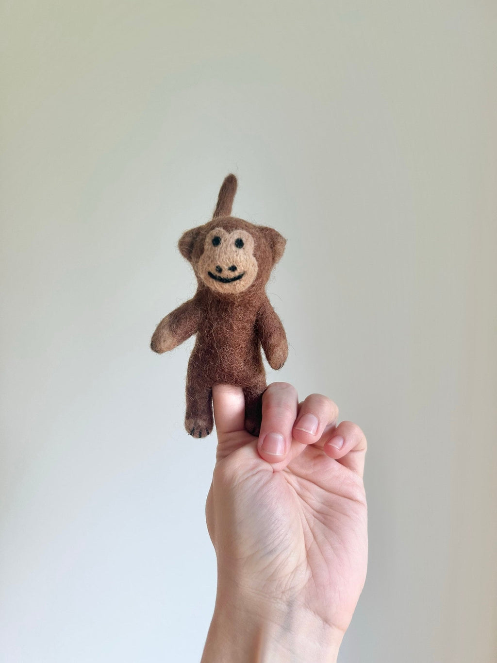 Niedliche Fingerpuppe Affe aus Filz I Fingerspiel I Wildtiere I Spielzeug Montessori I Geschichten erzählen I Dschungel