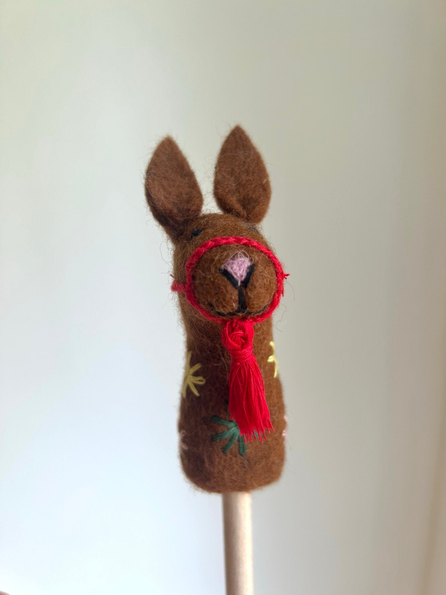 Niedliche Fingerpuppe Lama aus Filz I Fingerspiel I Spielzeug Montessori I Geschichten erzählen I Lama zum Spielen