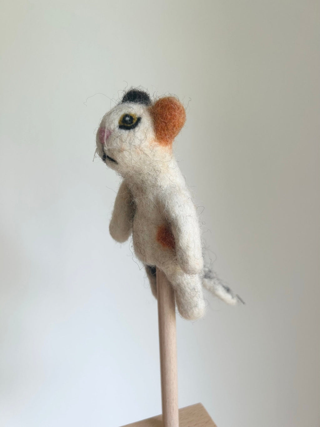 Niedliche Fingerpuppe Katze bunt aus Filz I Fingerspiel I Bauernhoftier I Haustiere I Spielzeug Montessori I Geschichten erzählen I Katzen
