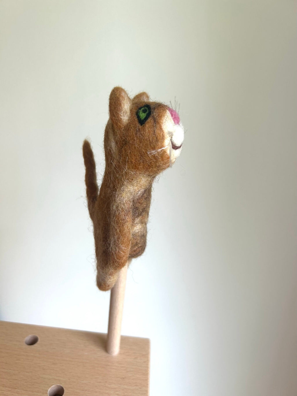 Niedliche Fingerpuppe Katze rot aus Filz I Fingerspiel I Bauernhoftier I Haustiere I Spielzeug Montessori I Geschichten erzählen I Katzen