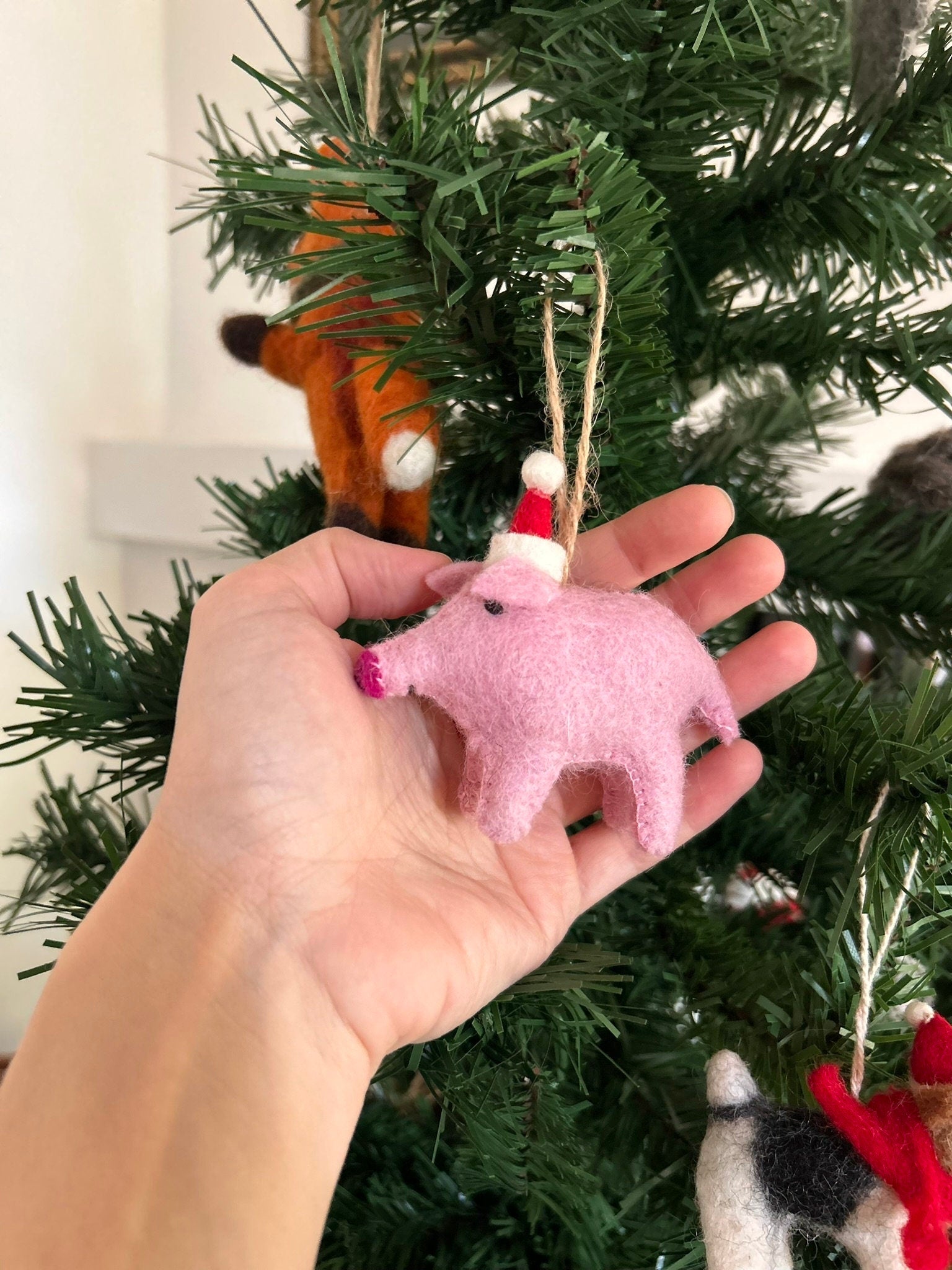 Weihnachtsanhänger Schwein I Christbaumschmuck I Weihnachtsdeko I Winter I Weihnachtsbaum I Weihnachtsschwein I Filz Deko Weihnachten