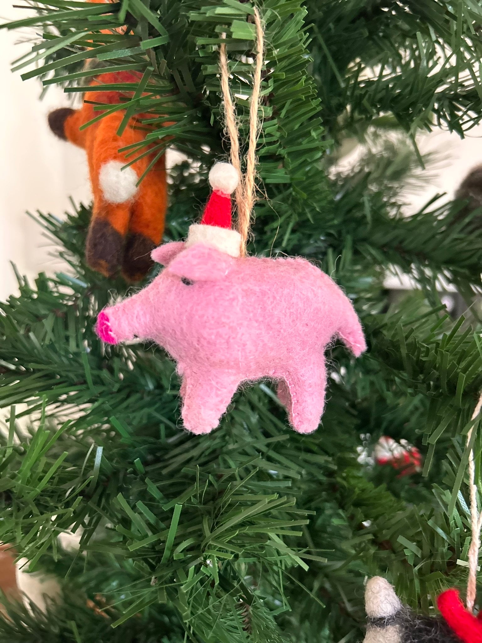 Weihnachtsanhänger Schwein I Christbaumschmuck I Weihnachtsdeko I Winter I Weihnachtsbaum I Weihnachtsschwein I Filz Deko Weihnachten