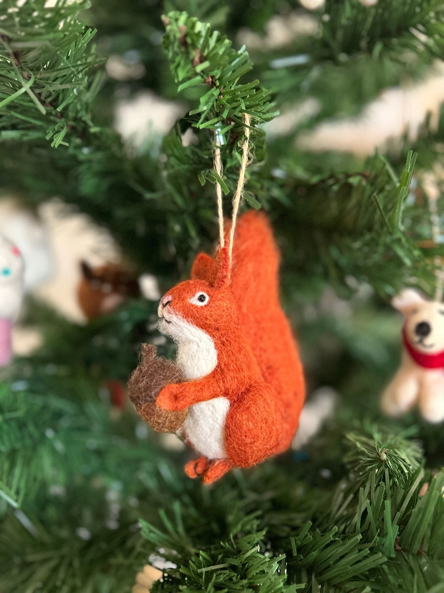 Anhänger Eichhörnchen I Deko aus Filz I Winter I Weihnachtsbaum I Herbstdeko I Anhänger aus Filz I Waldtiere