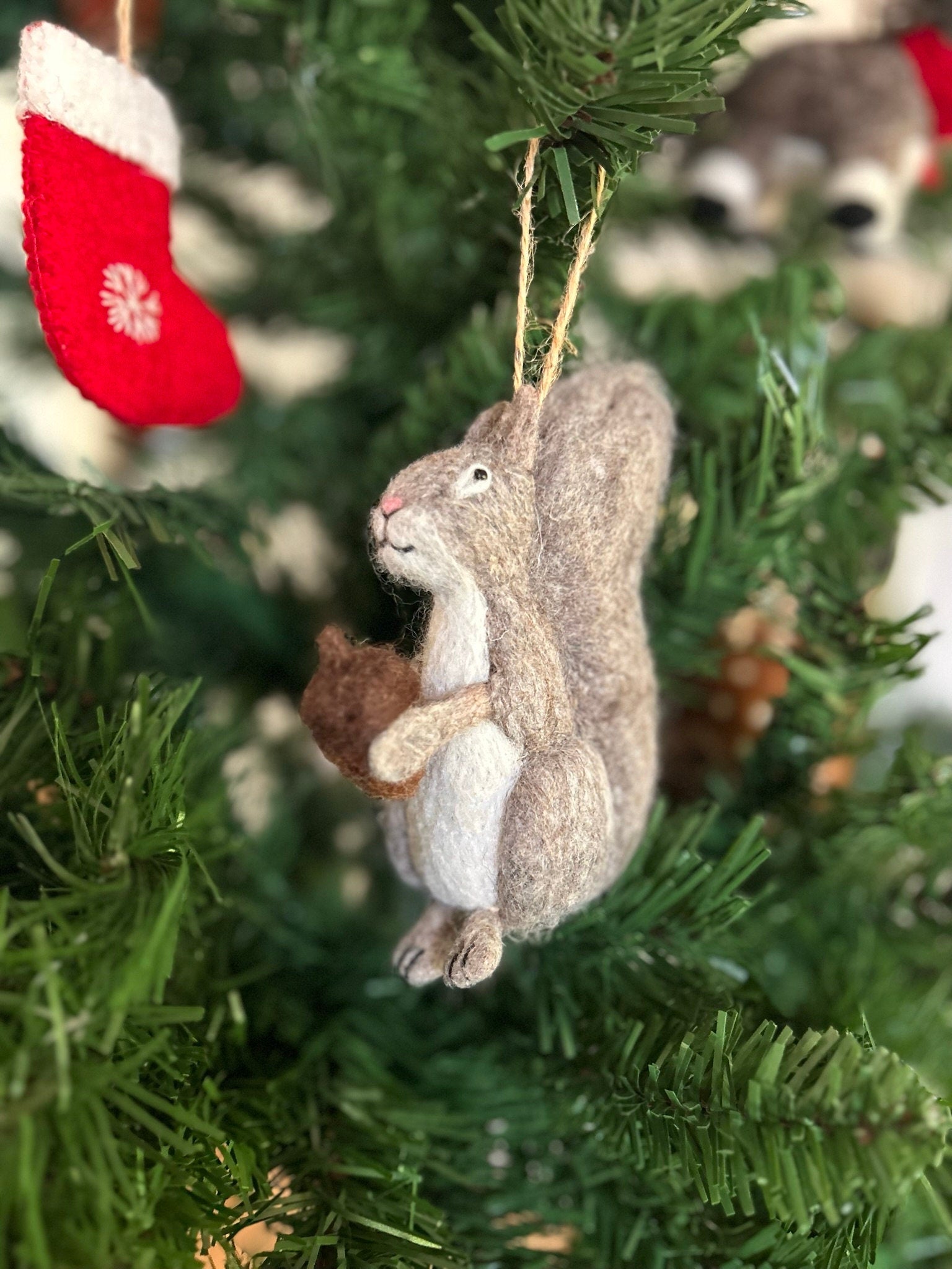 Anhänger Eichhörnchen I Deko aus Filz I Winter I Weihnachtsbaum I Herbstdeko I Anhänger aus Filz I Waldtiere