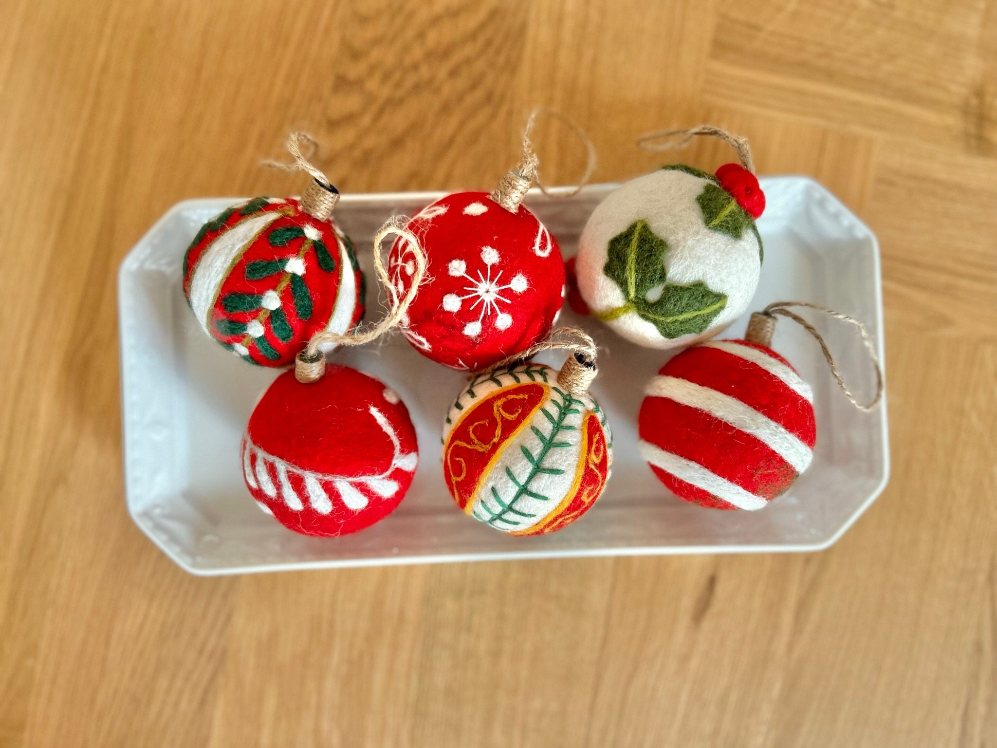 Weihnachtskugel 6er Set aus Filz handgemacht I Weihnachtsdeko I Anhänger I Kugeln handgemacht I Weihnachtsschmuck I Christbaumkugel Filz I