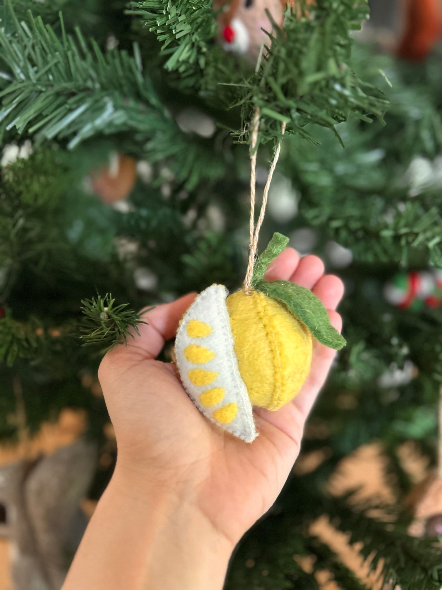 Weihnachtsanhänger Zitrone I Christbaumschmuck I Weihnachtsdeko I Winter Weihnachtsbaum I Weihnachtsobst I Zitrone Deko I Gelbe Kugel