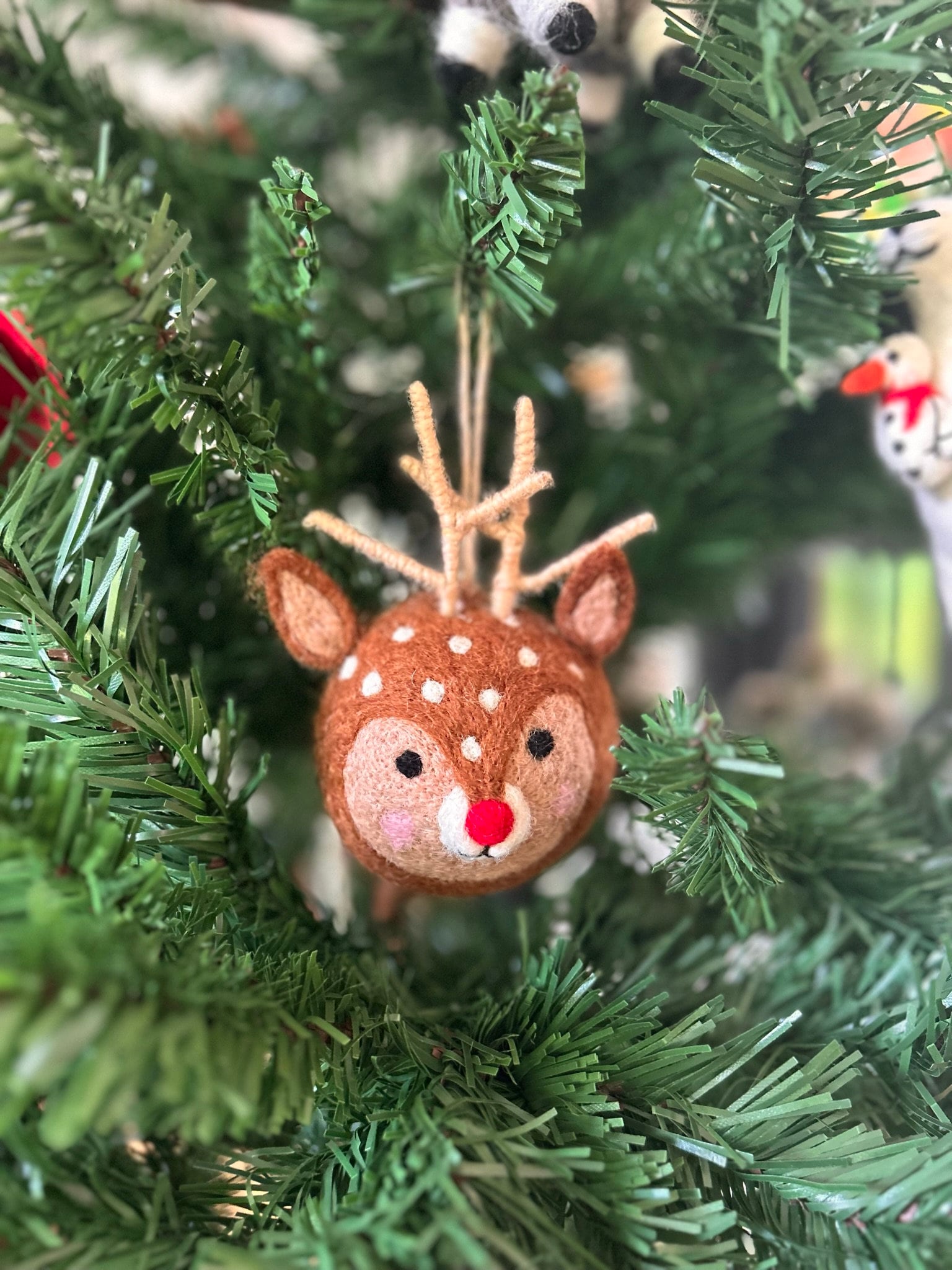 Weihnachtskugel Rudolf handgemacht I Weihnachtsdeko I Christmas I Kugeln handgemacht I Weihnachtsschmuck I Christbaumkugel Filz I