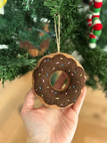 Weihnachtsanhänger Donut I Filz Christbaumschmuck I Weihnachtsdeko I Anhänger Weihnachten I Donut Geschenkidee I Schoko Donut mit Streusel