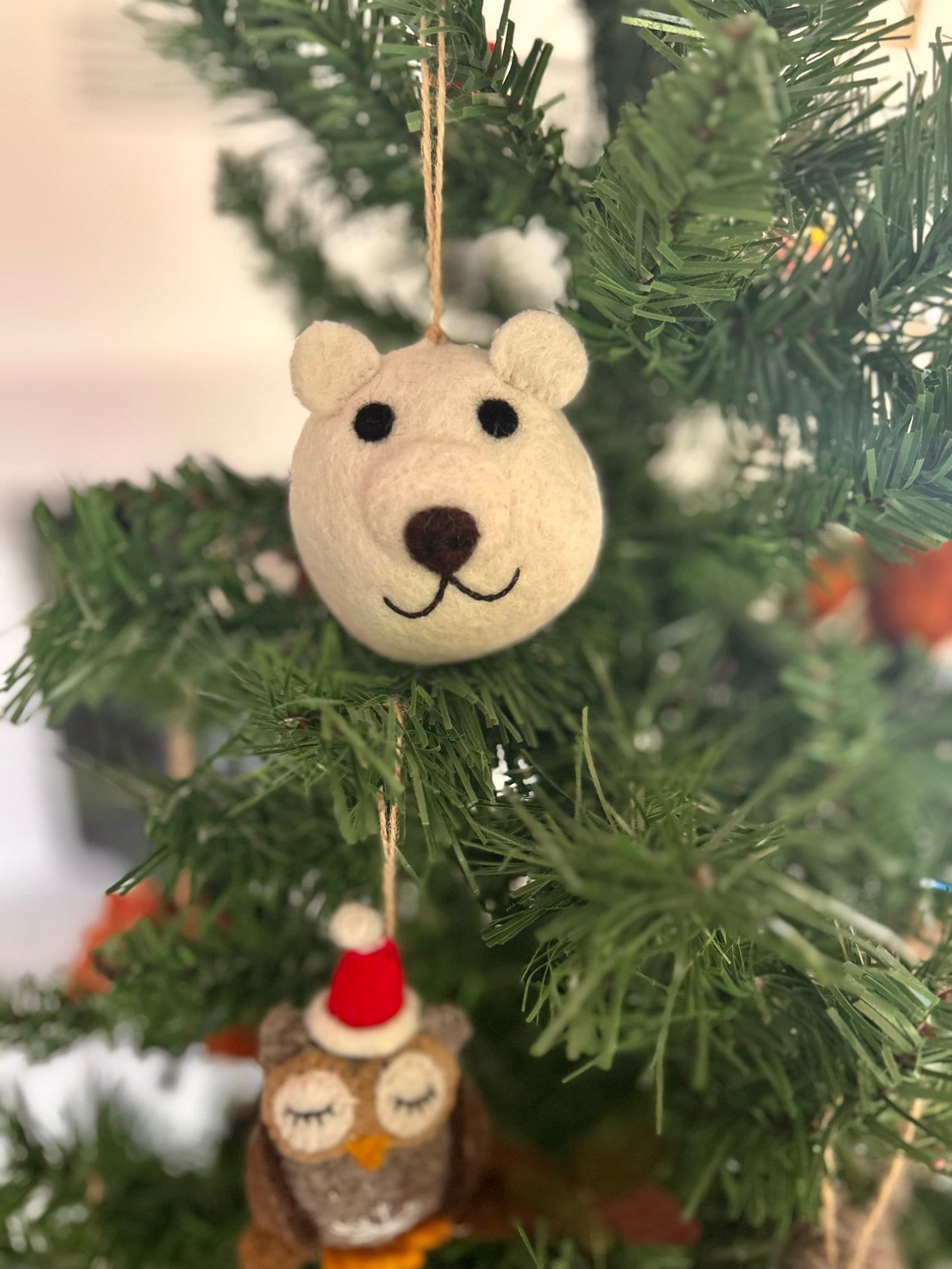 Weihnachtskugel Eisbär handgemacht I Weihnachtsdeko I Christmas I Kugeln handgemacht I Weihnachtsschmuck I Christbaumkugel Filz I