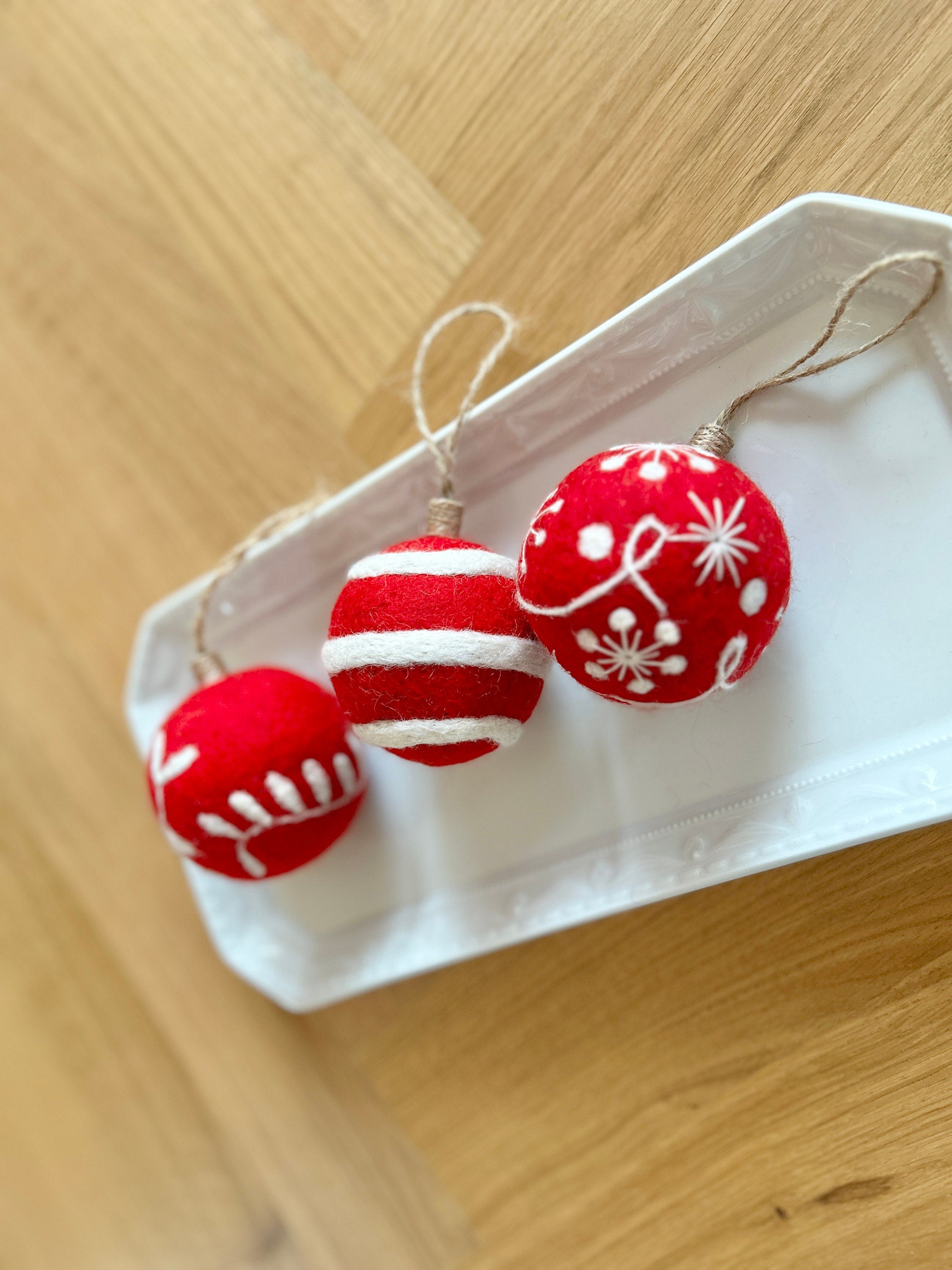 Weihnachtskugel 6er Set aus Filz handgemacht I Weihnachtsdeko I Anhänger I Kugeln handgemacht I Weihnachtsschmuck I Christbaumkugel Filz I