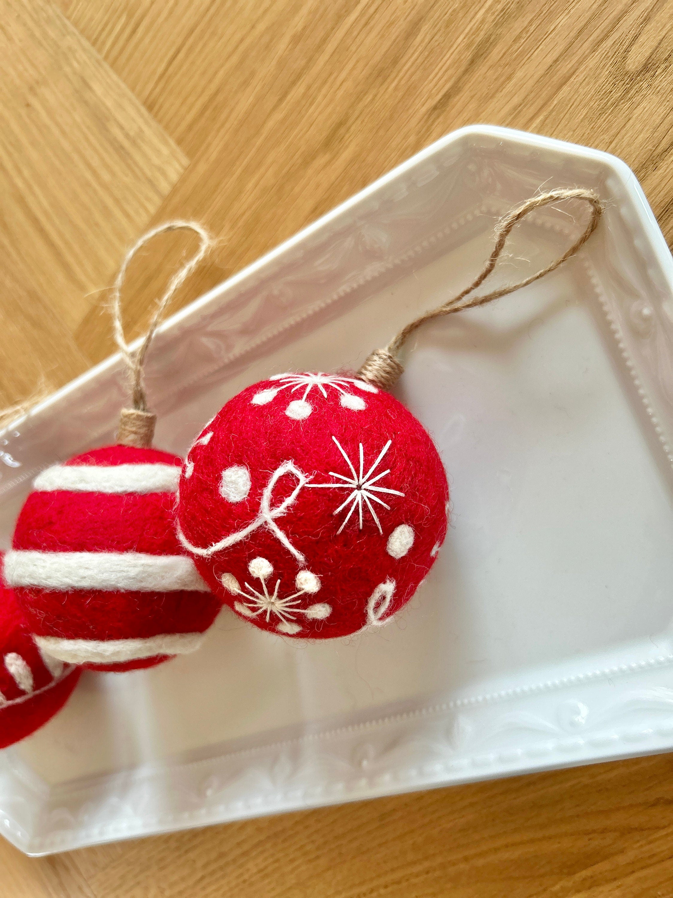 Weihnachtskugel 6er Set aus Filz handgemacht I Weihnachtsdeko I Anhänger I Kugeln handgemacht I Weihnachtsschmuck I Christbaumkugel Filz I
