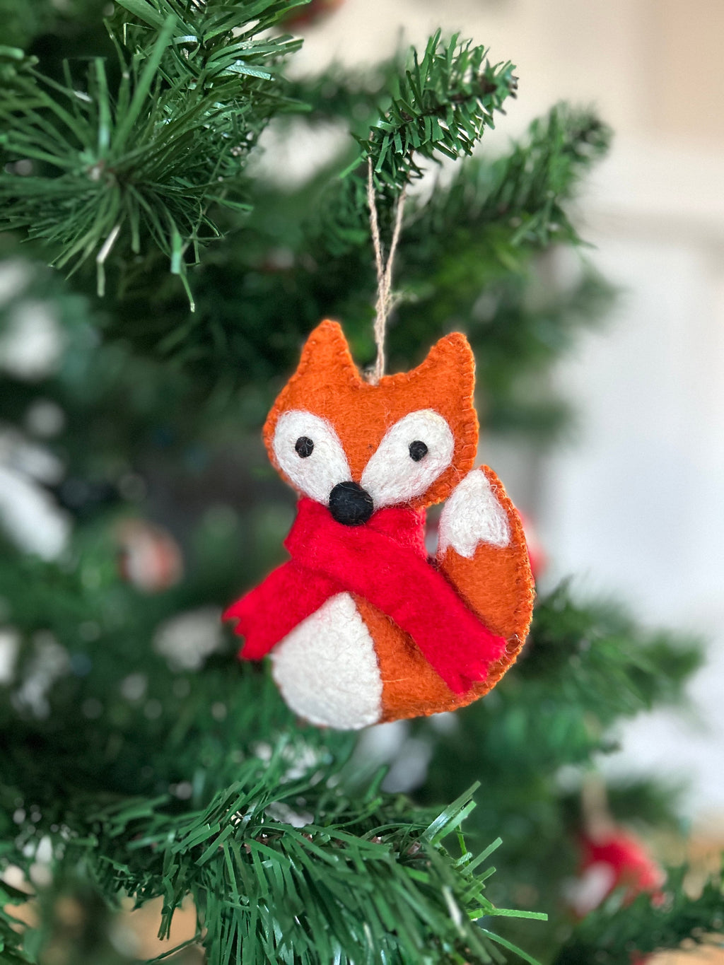 Weihnachtsanhänger Fuchs mit Schal I Christbaumschmuck I Weihnachtsdeko I Winter I Weihnachtsbaum I Fuchs aus Filz
