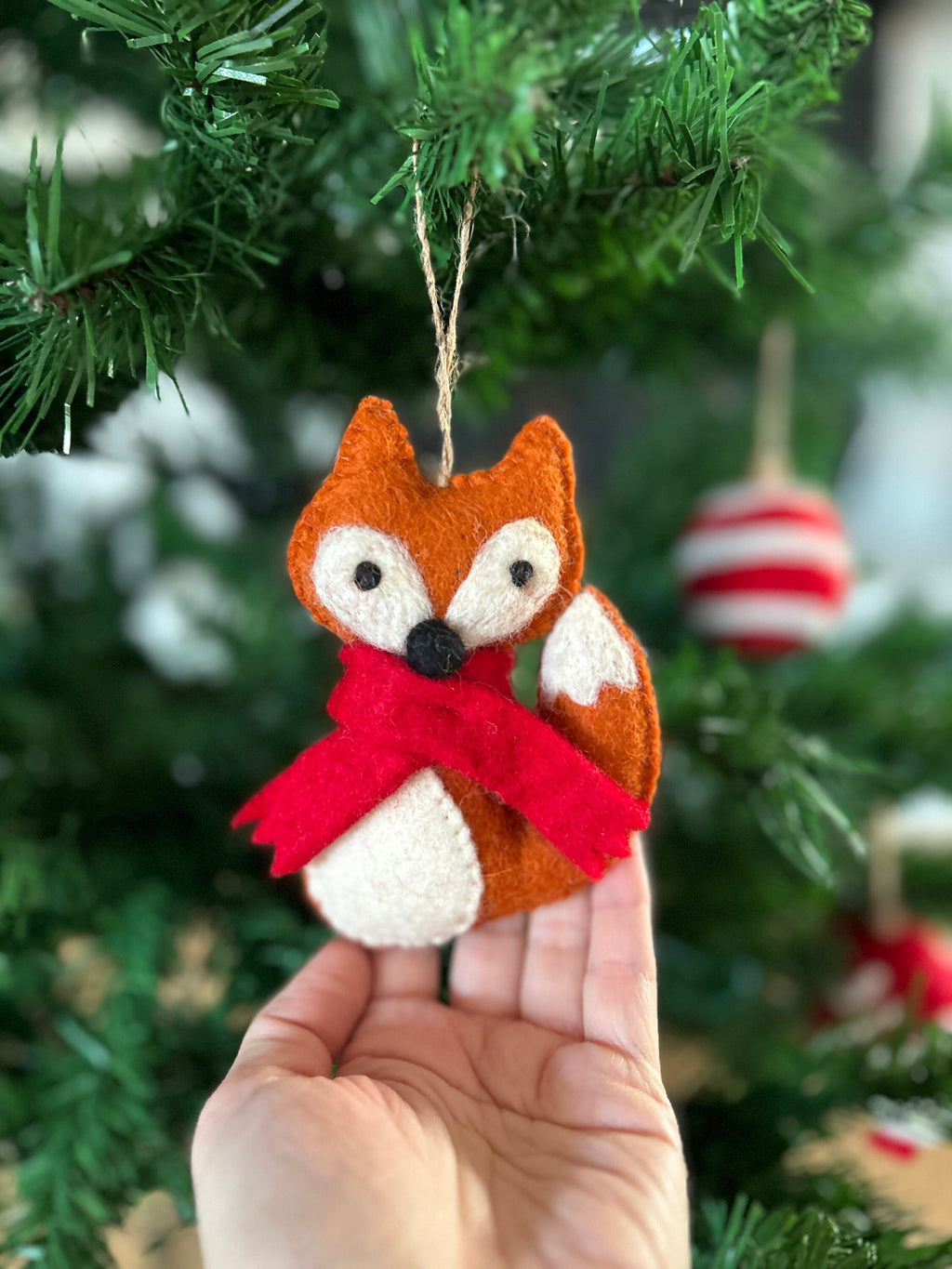Weihnachtsanhänger Fuchs mit Schal I Christbaumschmuck I Weihnachtsdeko I Winter I Weihnachtsbaum I Fuchs aus Filz