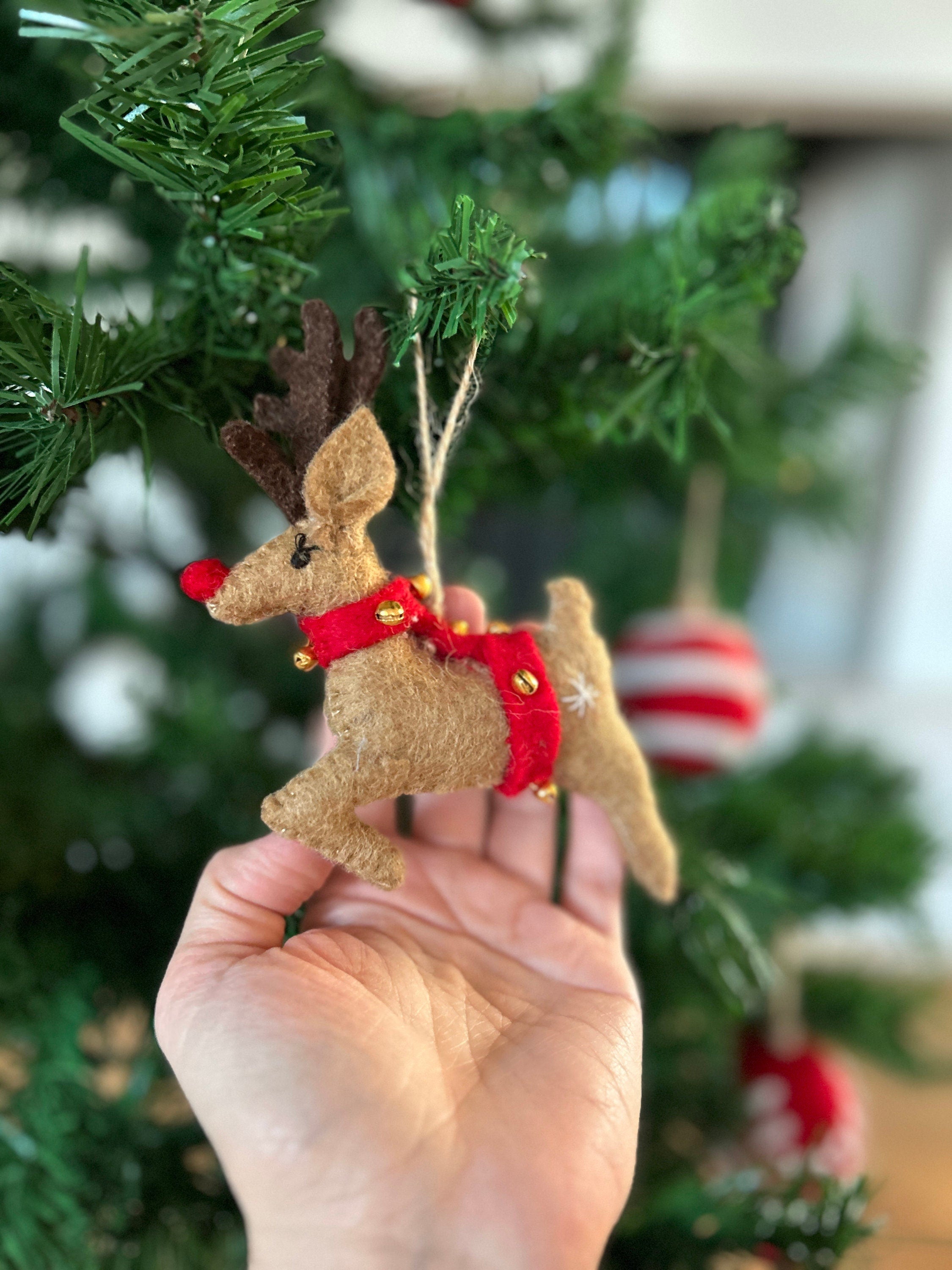 Weihnachtsanhänger Rudolf das Rentier I Filz Christbaumschmuck I Weihnachtsdeko I rote Nase I Rentier Deko