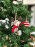 Weihnachtsanhänger Elch mit Schal I Christbaumschmuck I Weihnachtsdeko I Winter I Weihnachtsbaum I Elch aus Filz