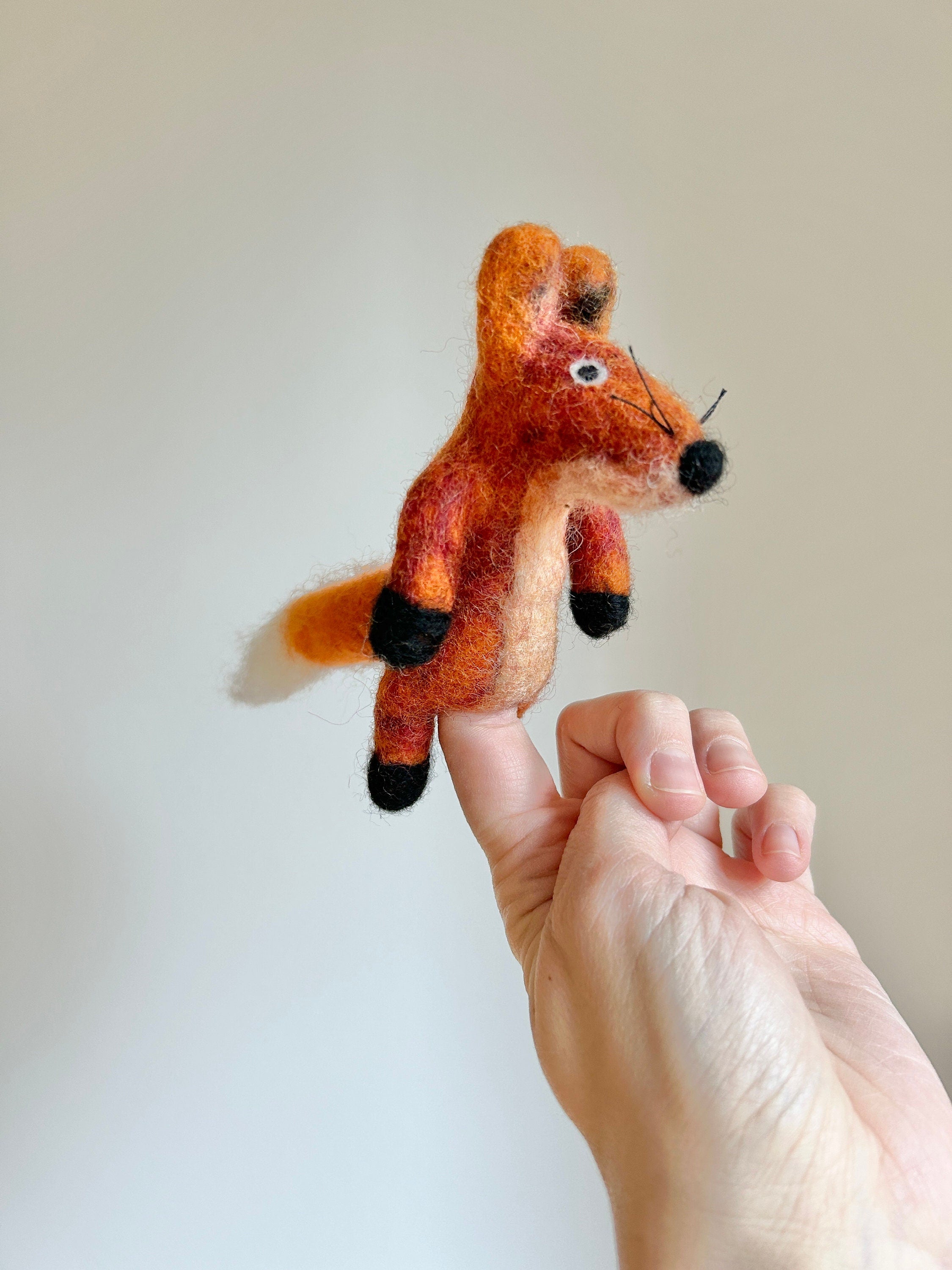 Niedliche Fingerpuppe Fuchs aus Filz I Fingerspiel I Waldtiere I roter Fuchs I Spielzeug Montessori I Geschichten erzählen