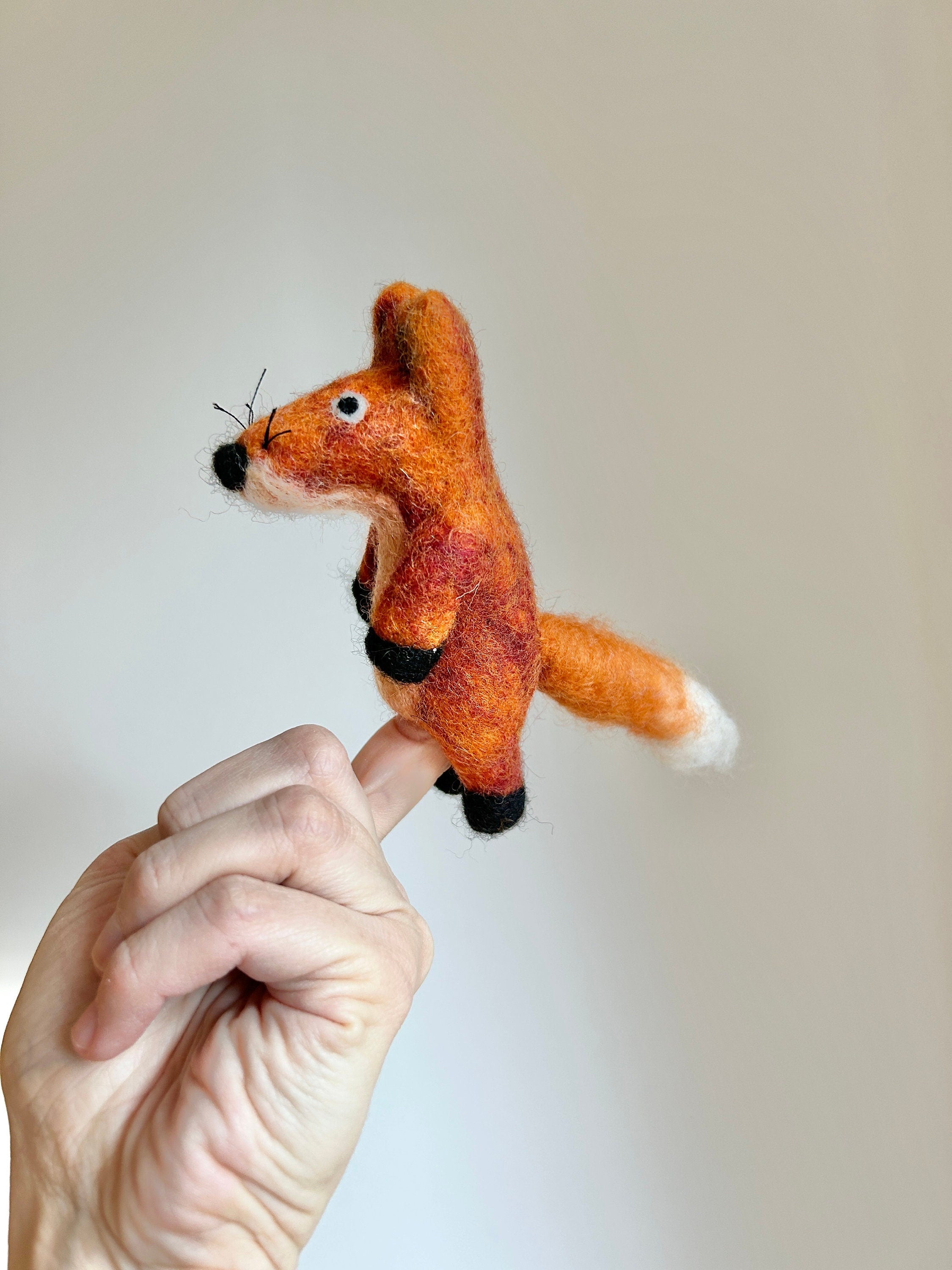 Niedliche Fingerpuppe Fuchs aus Filz I Fingerspiel I Waldtiere I roter Fuchs I Spielzeug Montessori I Geschichten erzählen