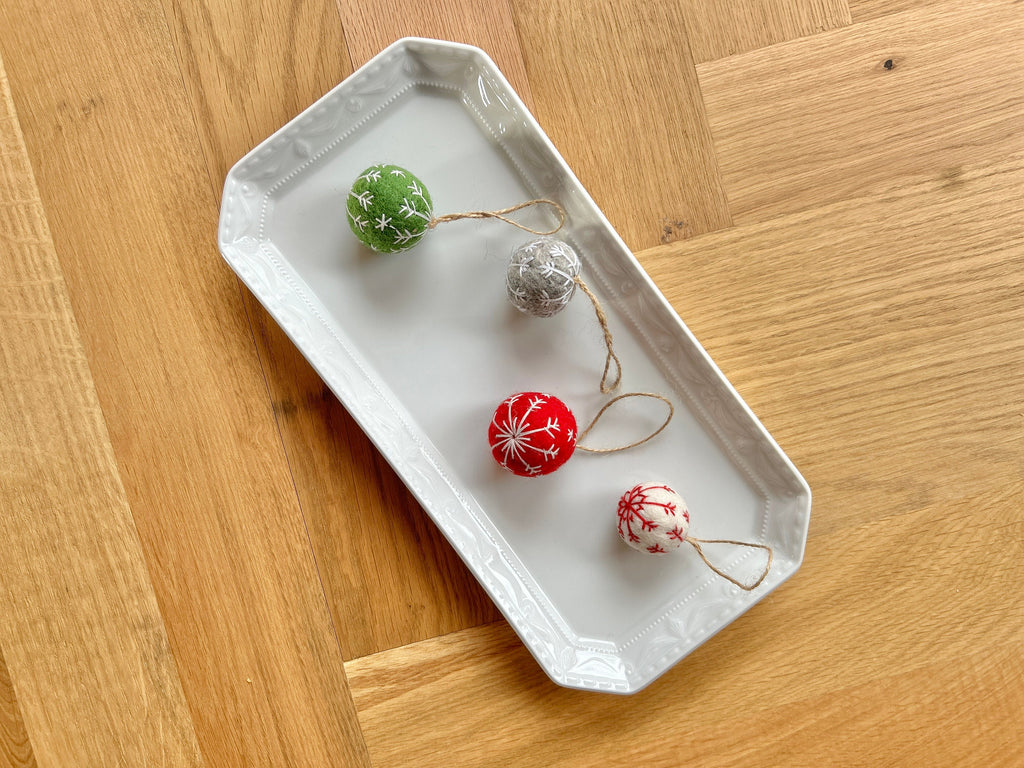 Kleine Weihnachtskugel aus Filz handgemacht I Weihnachtsdeko I Anhänger I Kugeln handgemacht I Weihnachtsschmuck I Christbaumkugel Filz I