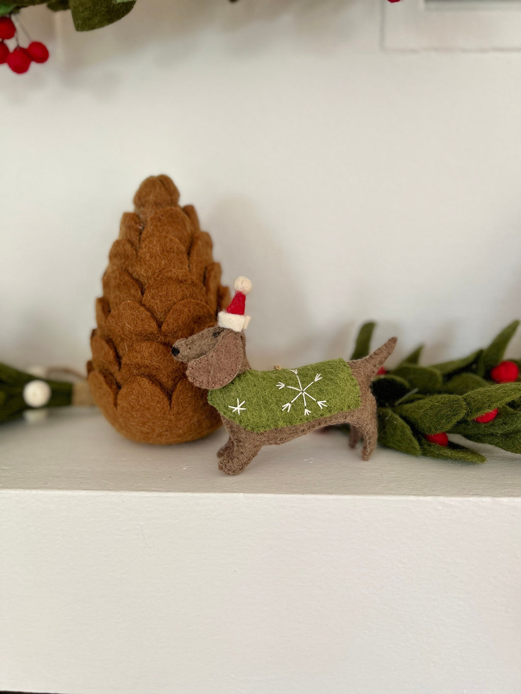 Weihnachtliche Tannenzapfen I Weihnachtsschmuck I Weihnachtsdeko I Herbstdeko I Winter Tischdeko aus Filz I Kiefernzapfen I Walddeko Filz