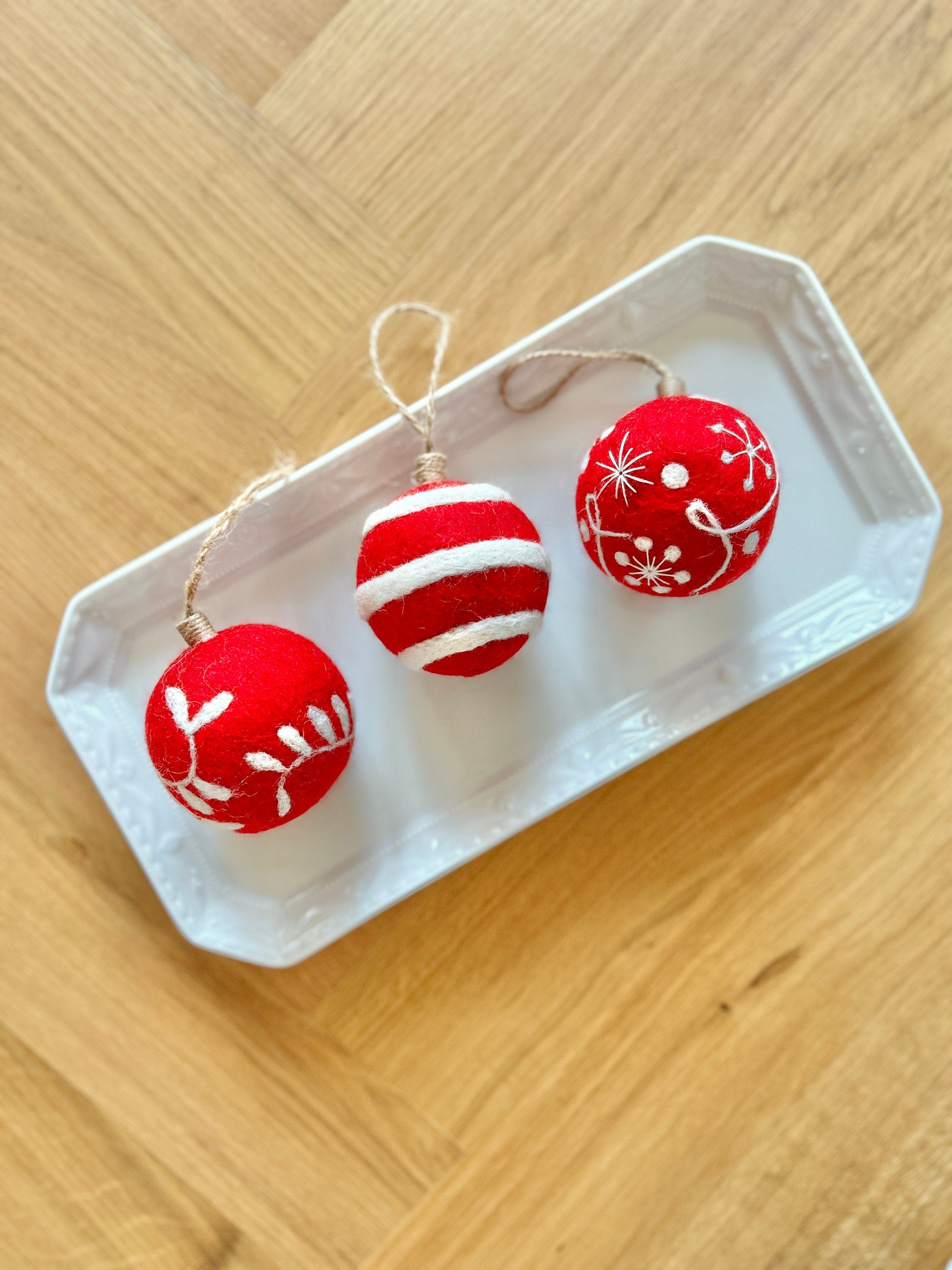Weihnachtskugel 6er Set aus Filz handgemacht I Weihnachtsdeko I Anhänger I Kugeln handgemacht I Weihnachtsschmuck I Christbaumkugel Filz I