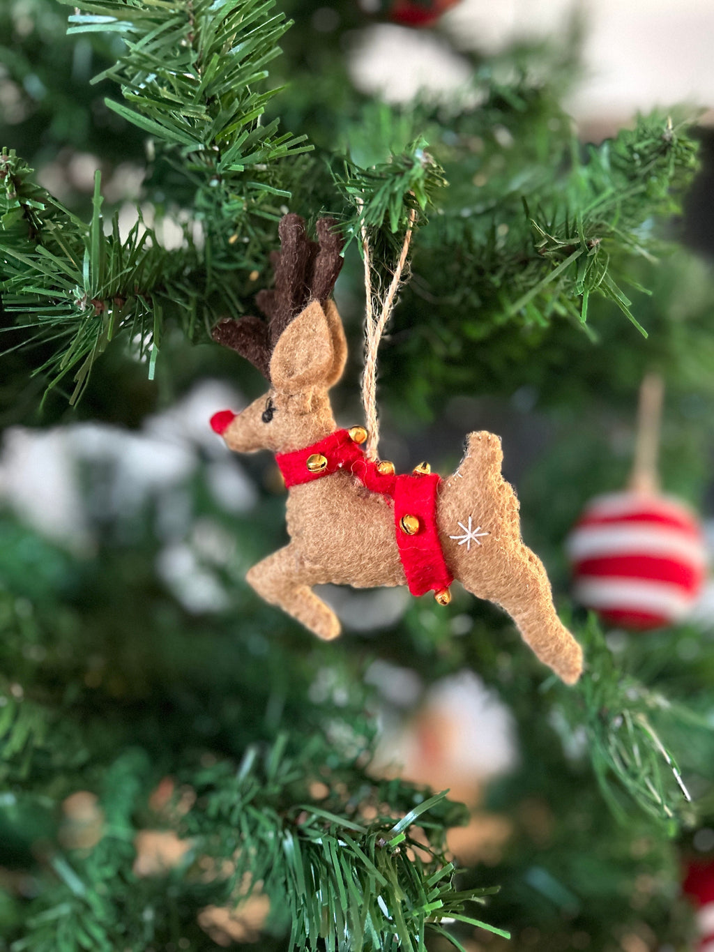 Weihnachtsanhänger Rudolf das Rentier I Filz Christbaumschmuck I Weihnachtsdeko I rote Nase I Rentier Deko