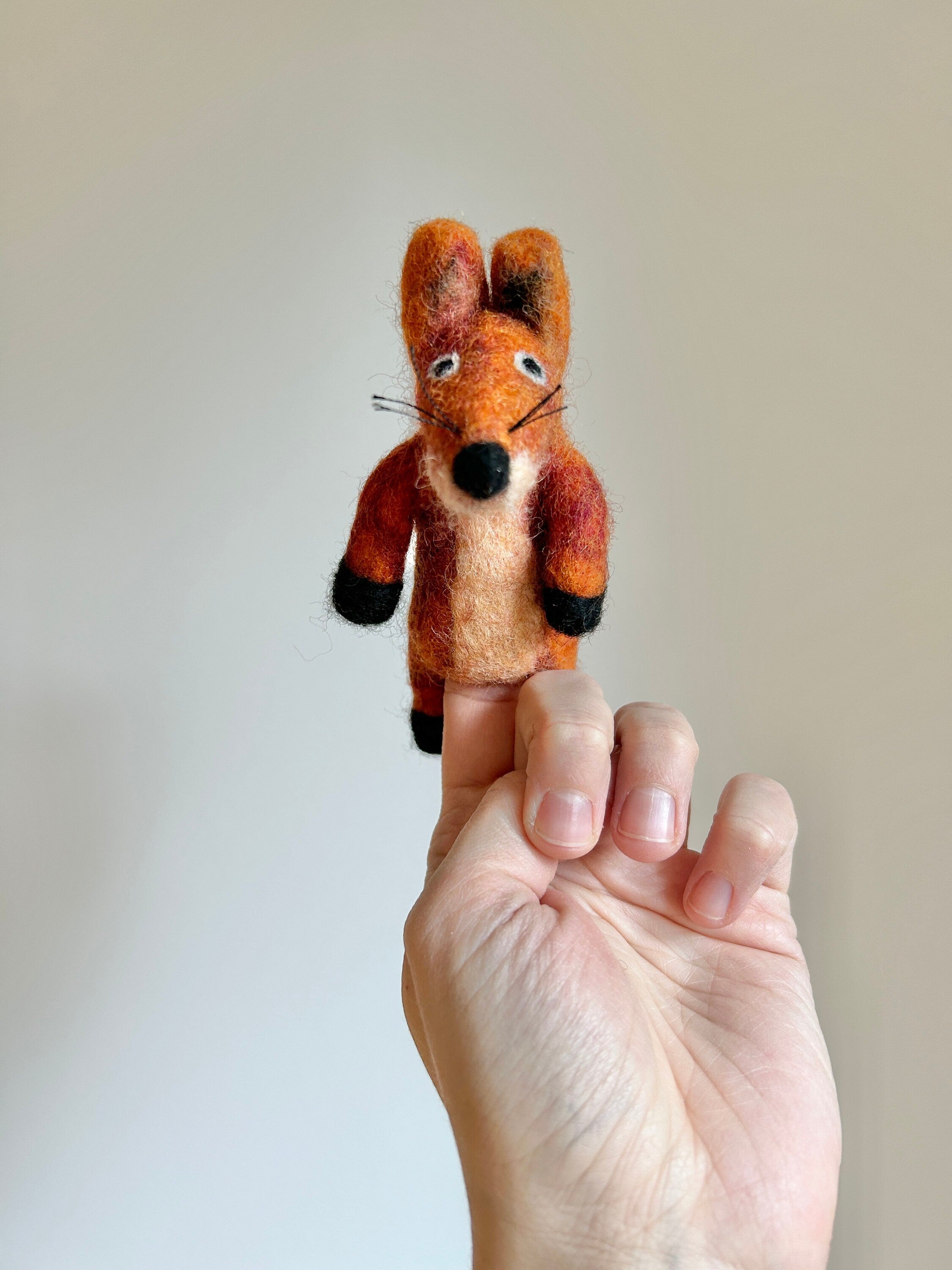 Niedliche Fingerpuppe Fuchs aus Filz I Fingerspiel I Waldtiere I roter Fuchs I Spielzeug Montessori I Geschichten erzählen