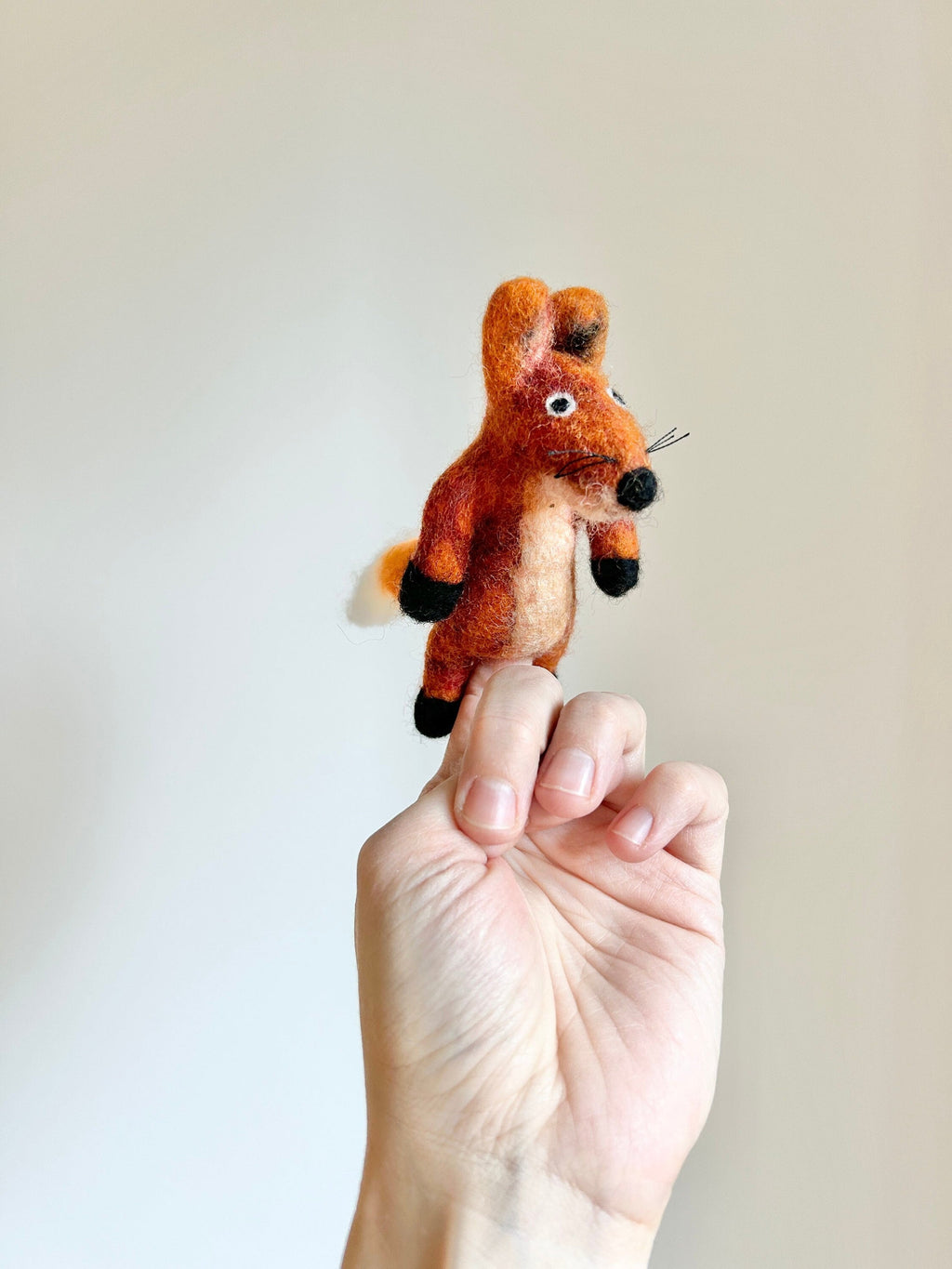 Niedliche Fingerpuppe Fuchs aus Filz I Fingerspiel I Waldtiere I roter Fuchs I Spielzeug Montessori I Geschichten erzählen